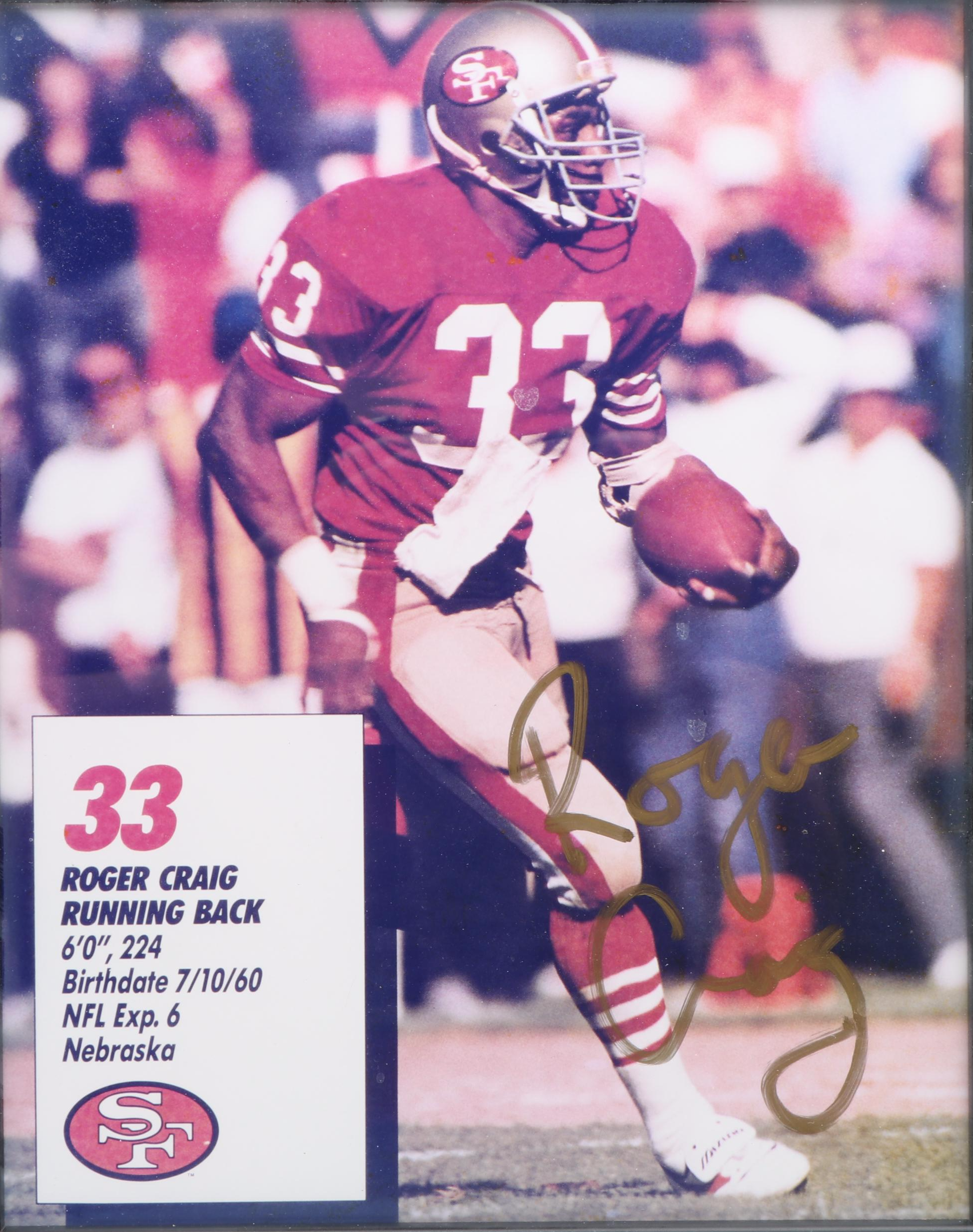Ronnie Lott and Roger Craig Signed Photos with San Francisco 49ers 1989 Yearbook