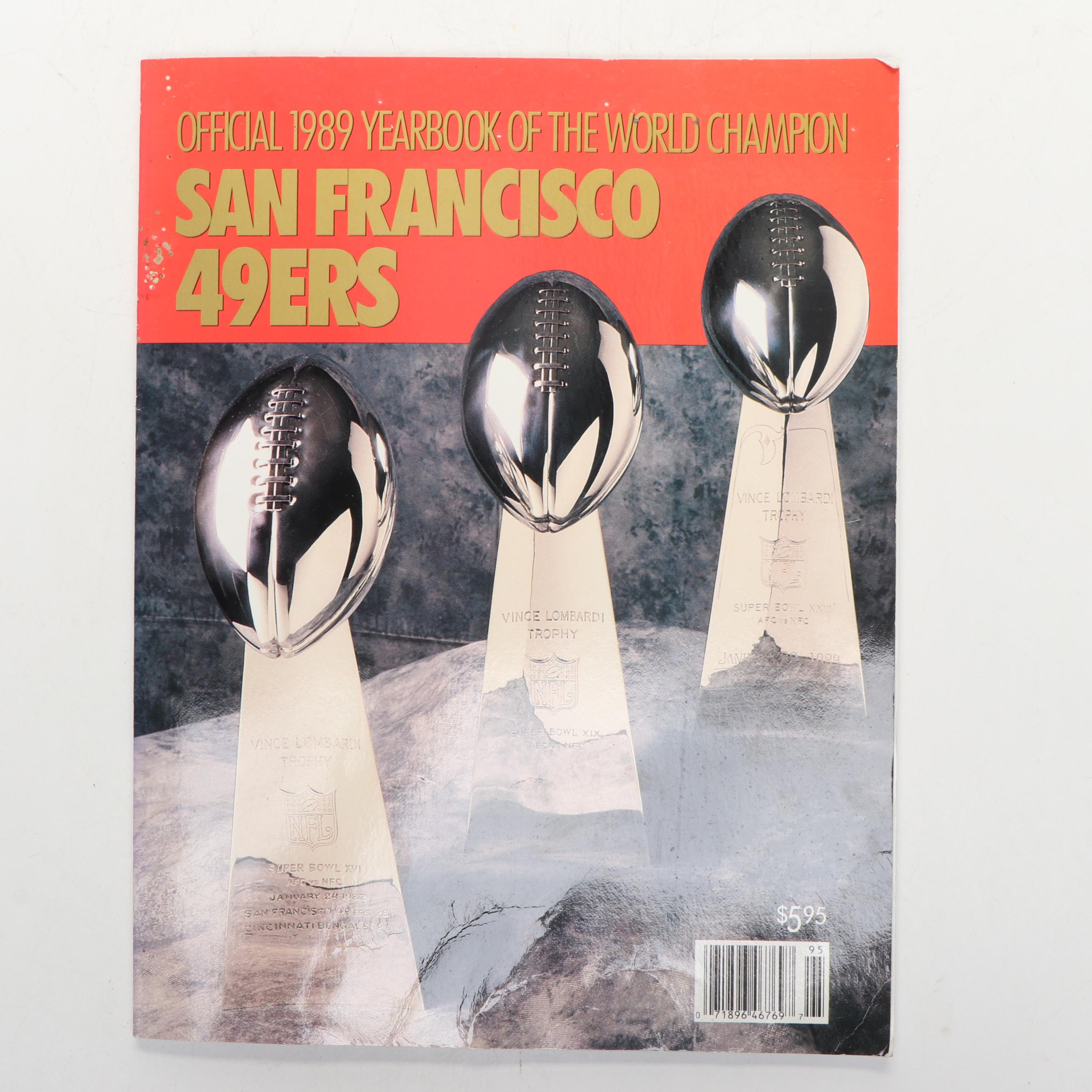 Ronnie Lott and Roger Craig Signed Photos with San Francisco 49ers 1989 Yearbook