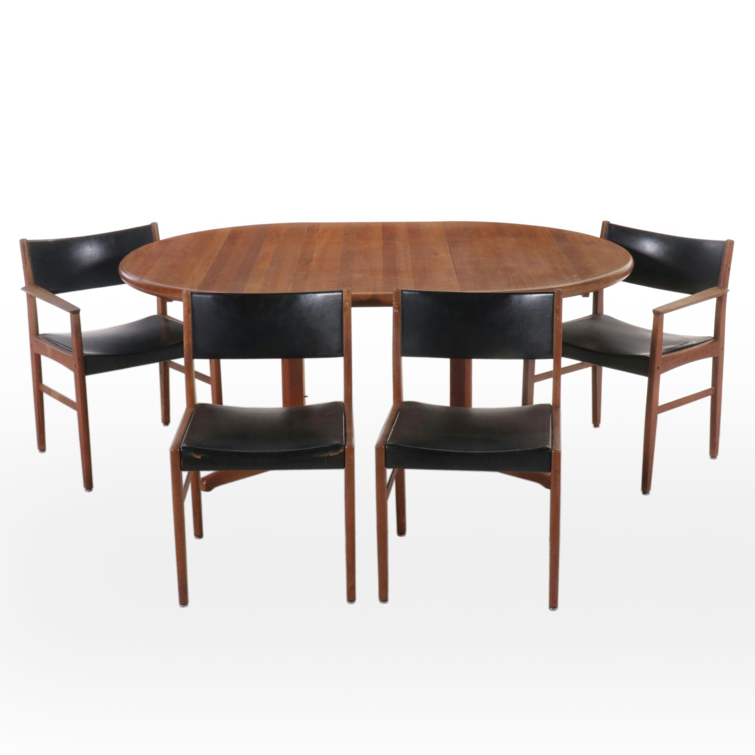 Glostrup Danish Modern Teak Five-Piece Dining Set, Late 20th Century