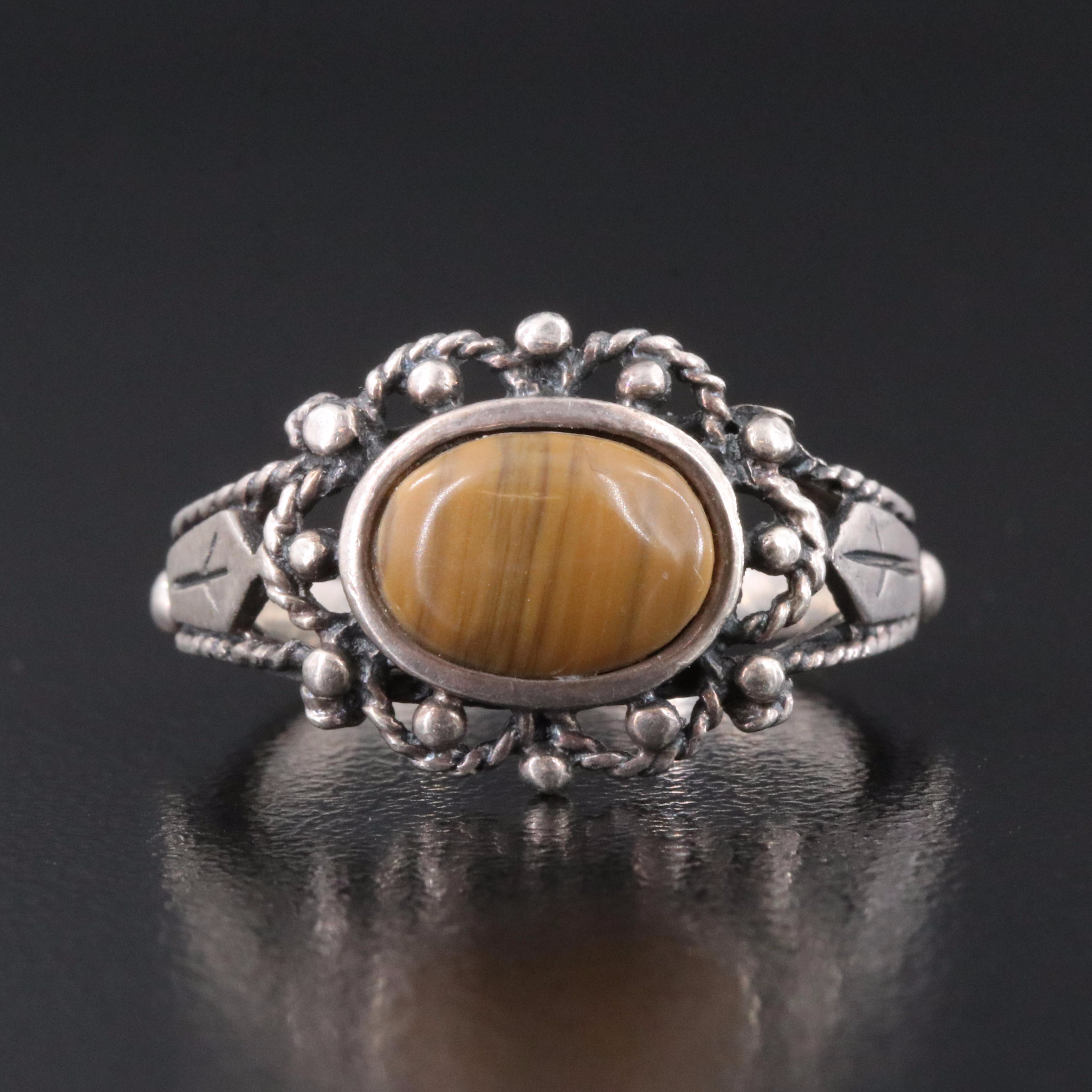 Sterling Faux Tiger's Eye Ring