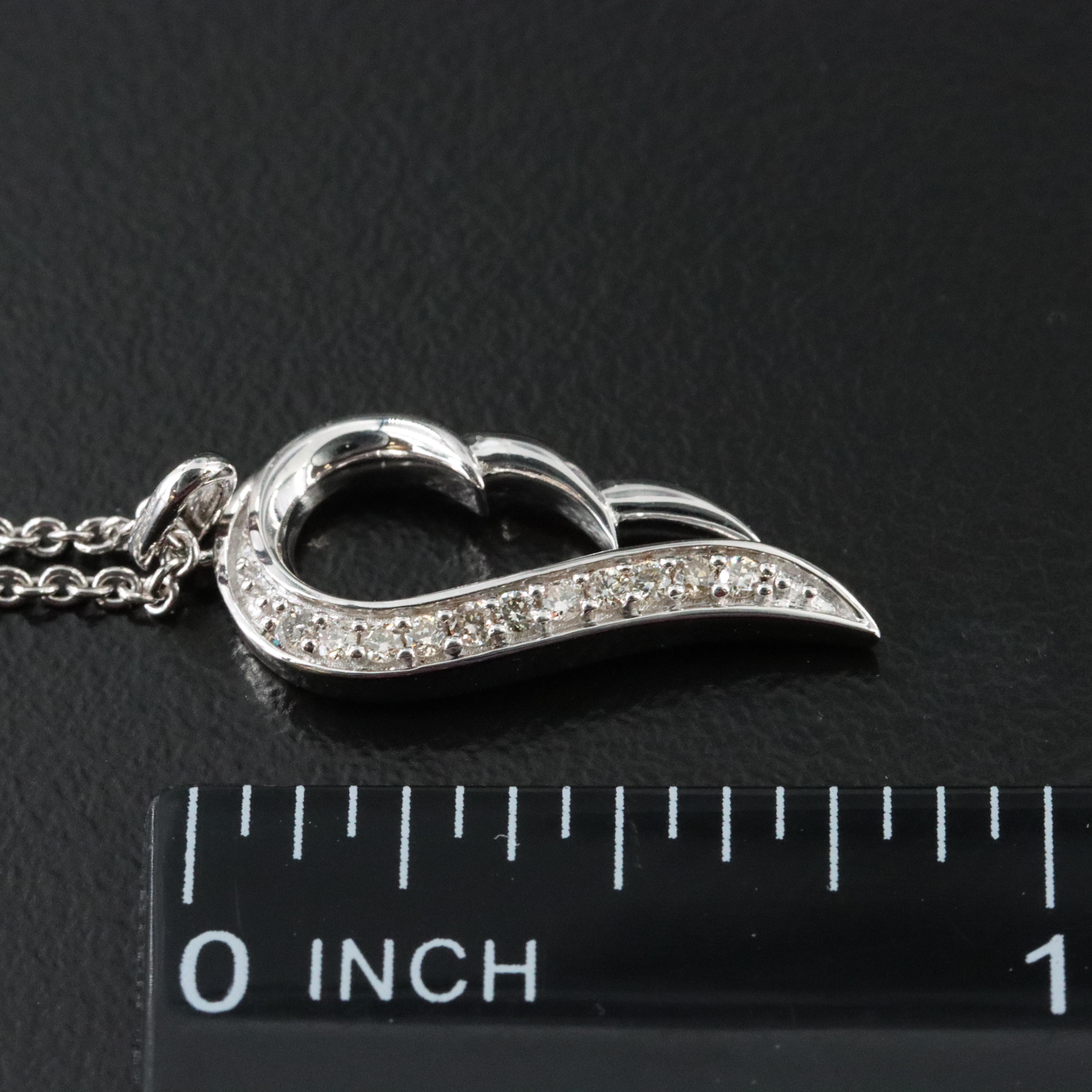 Sterling Diamond Wing Pendant Necklace