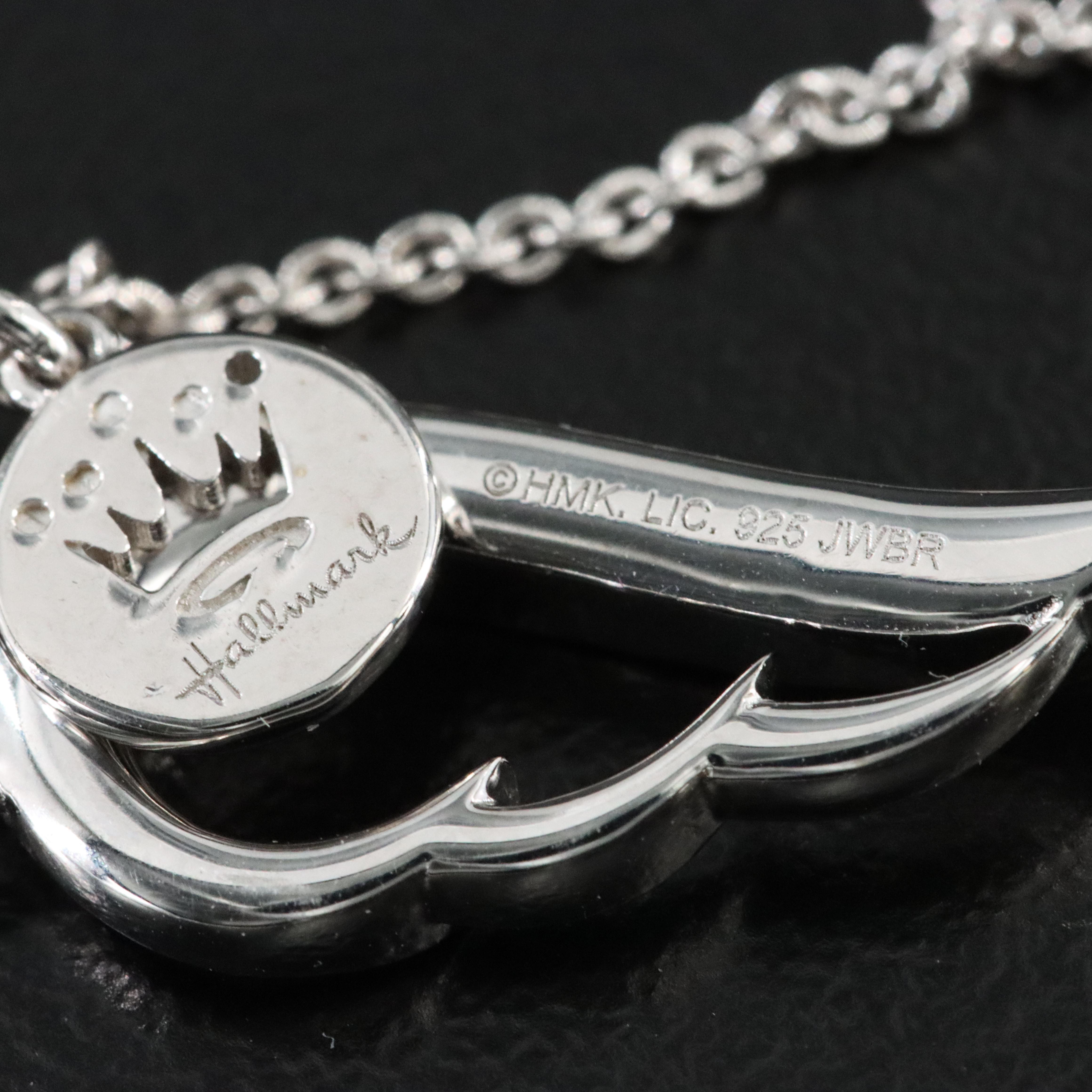 Sterling Diamond Wing Pendant Necklace