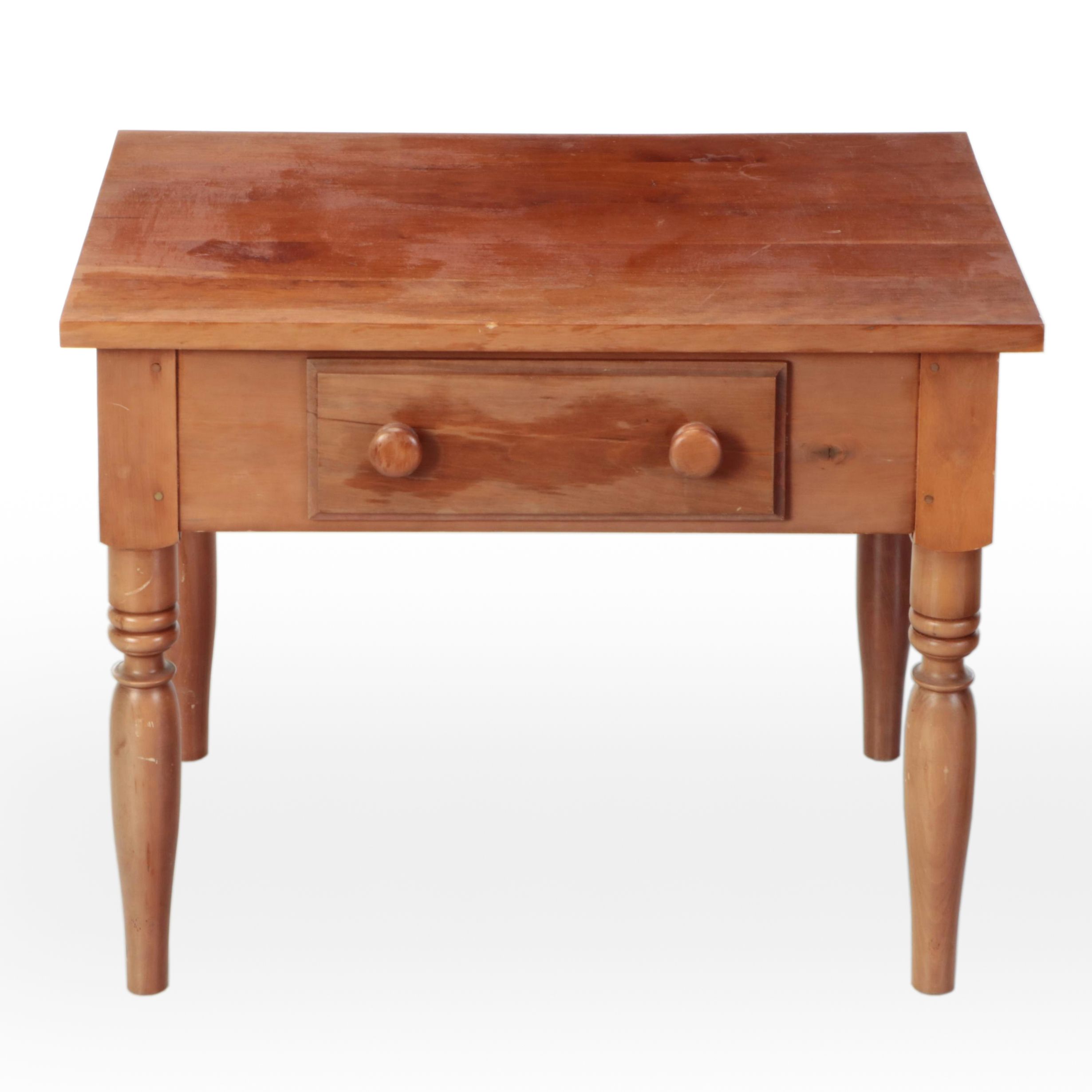 French Provincial Style Wooden Single Drawer Accent Table