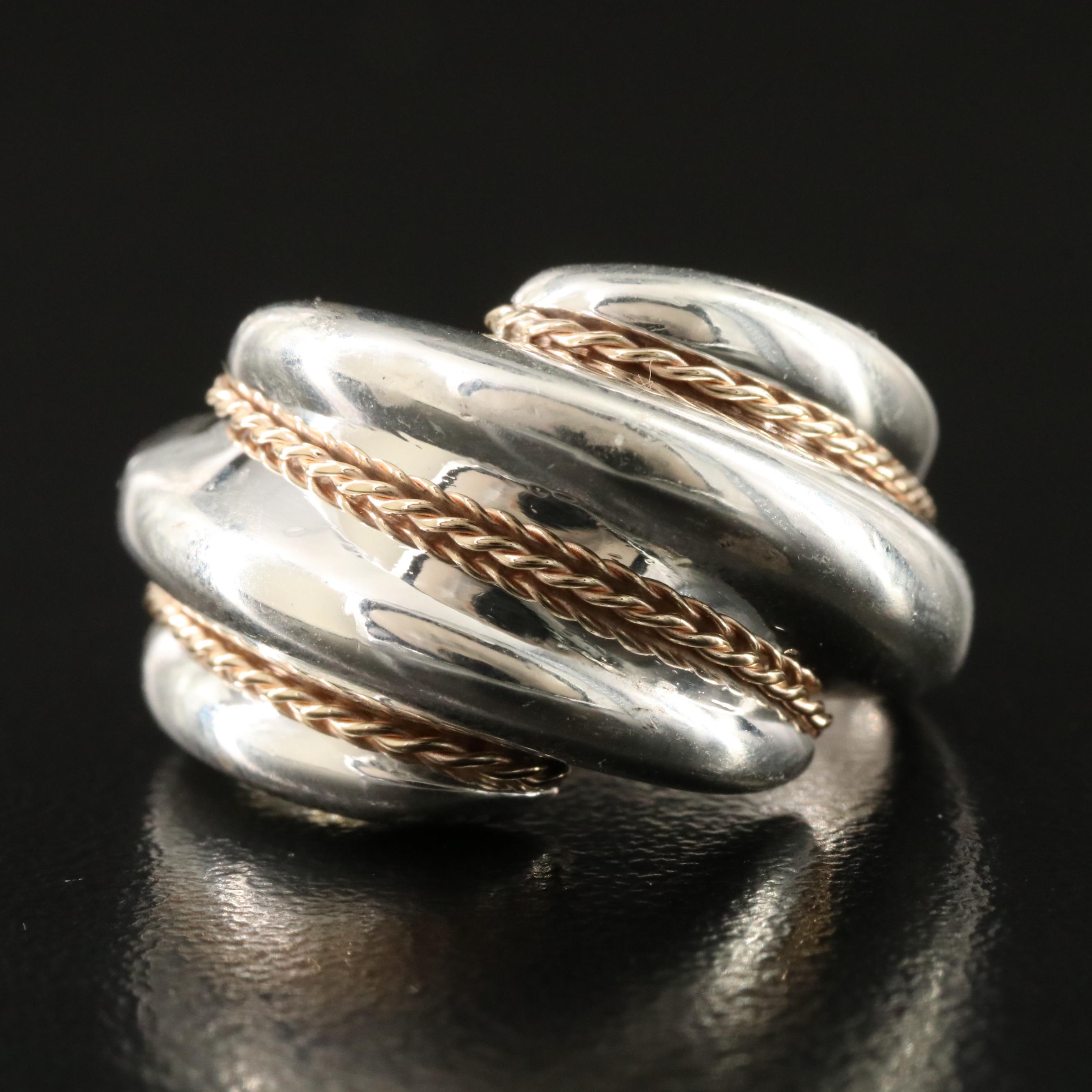 Tiffany & Co. Sterling and 14K Shrimp Ring