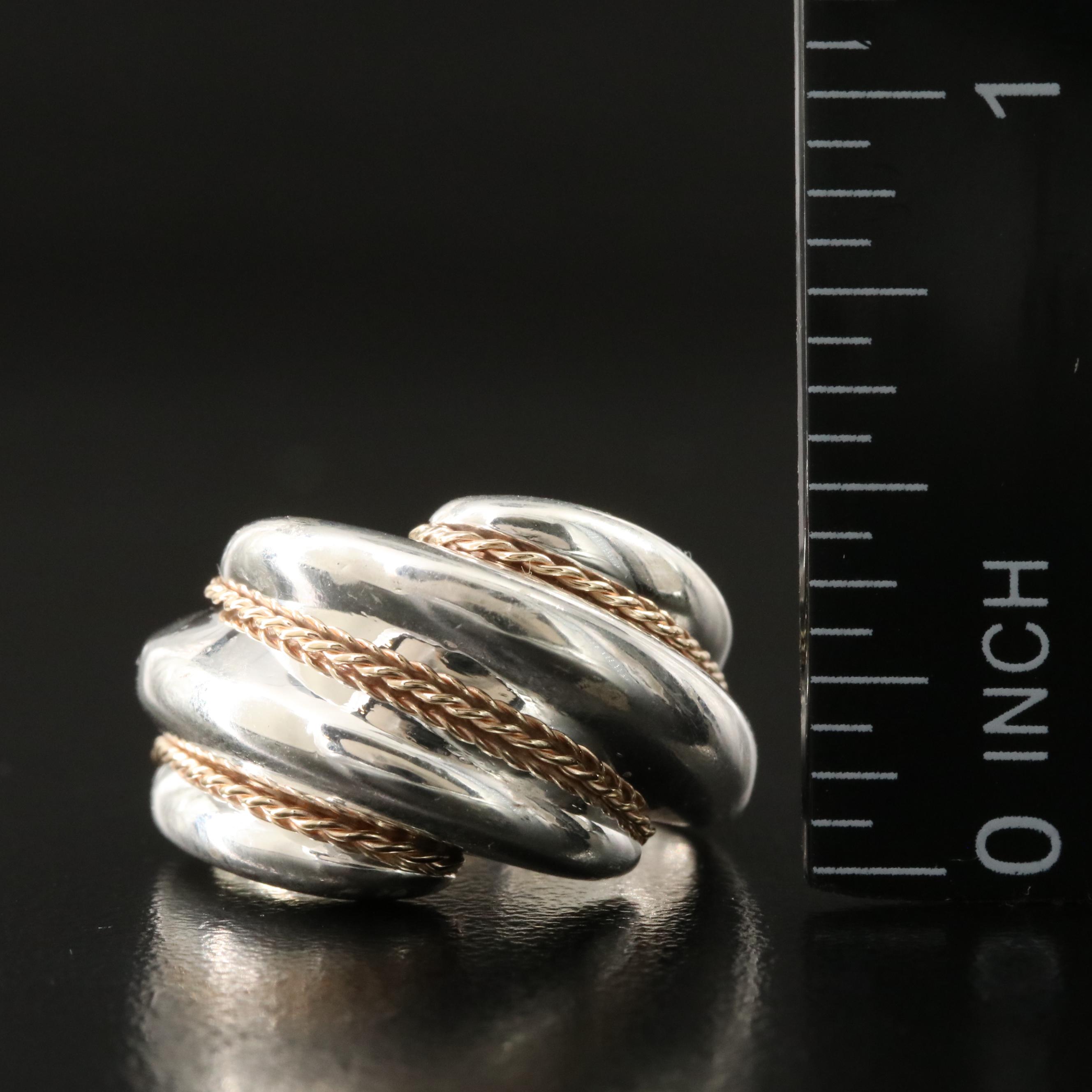 Tiffany & Co. Sterling and 14K Shrimp Ring