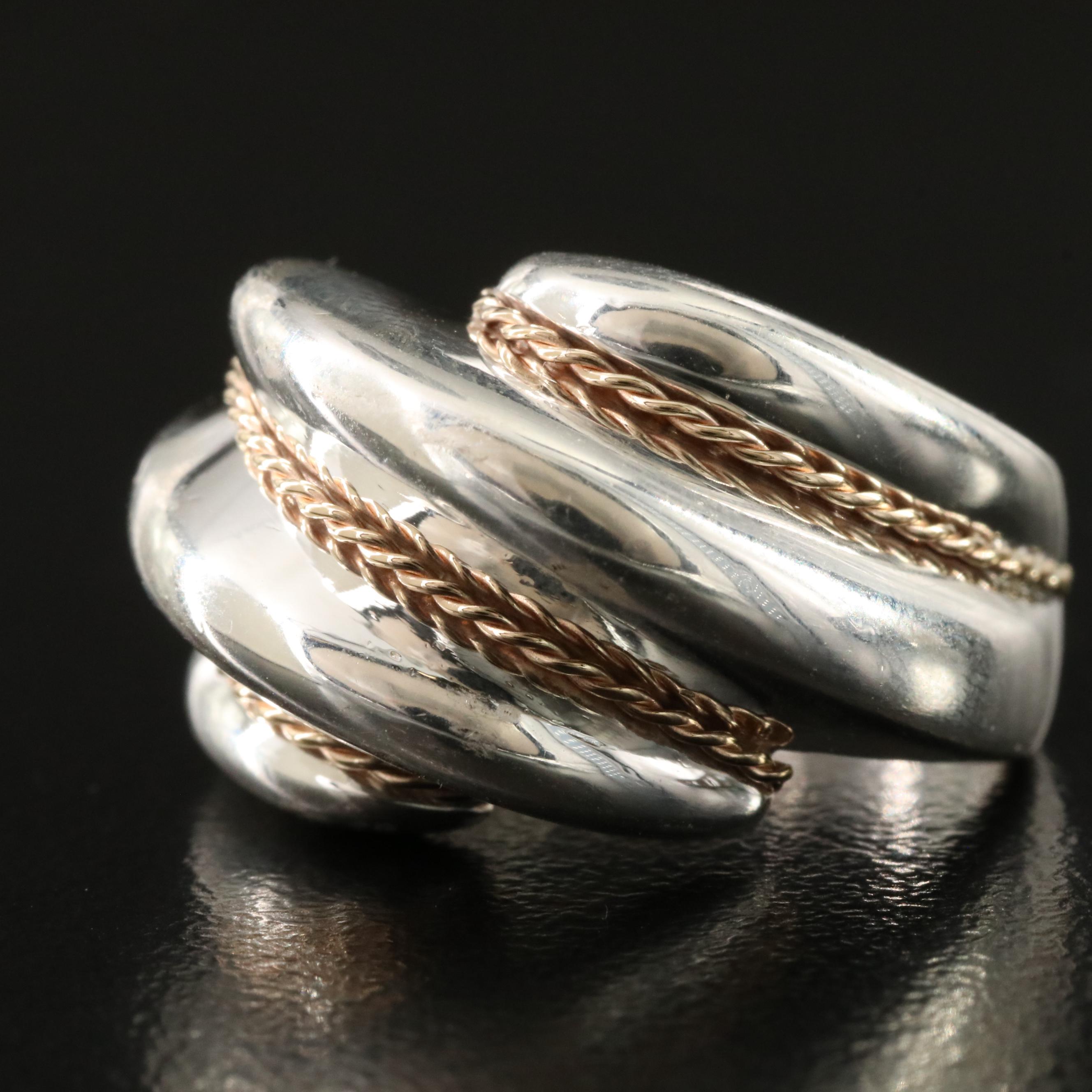 Tiffany & Co. Sterling and 14K Shrimp Ring