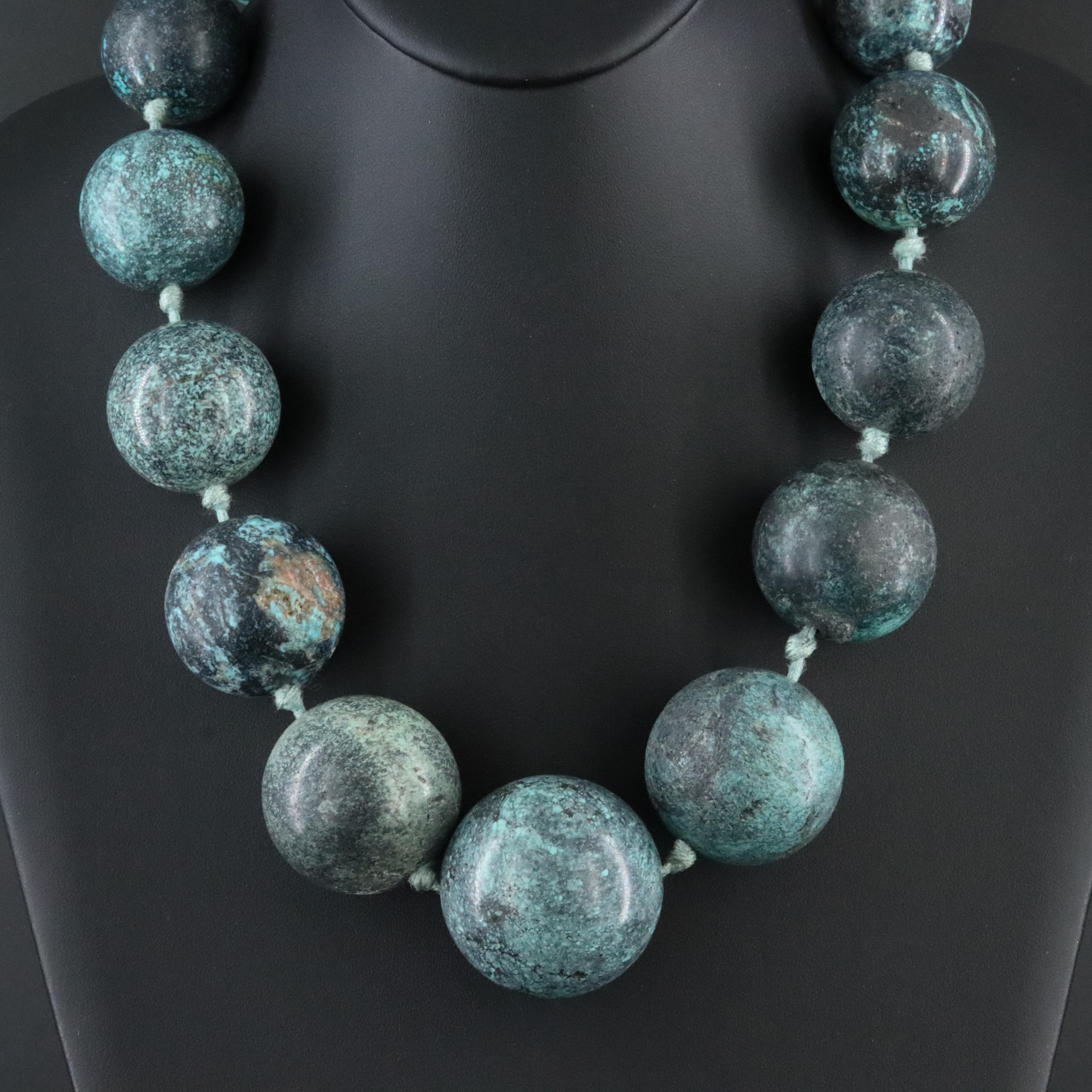 Graduated Large Turquoise Bead Necklace