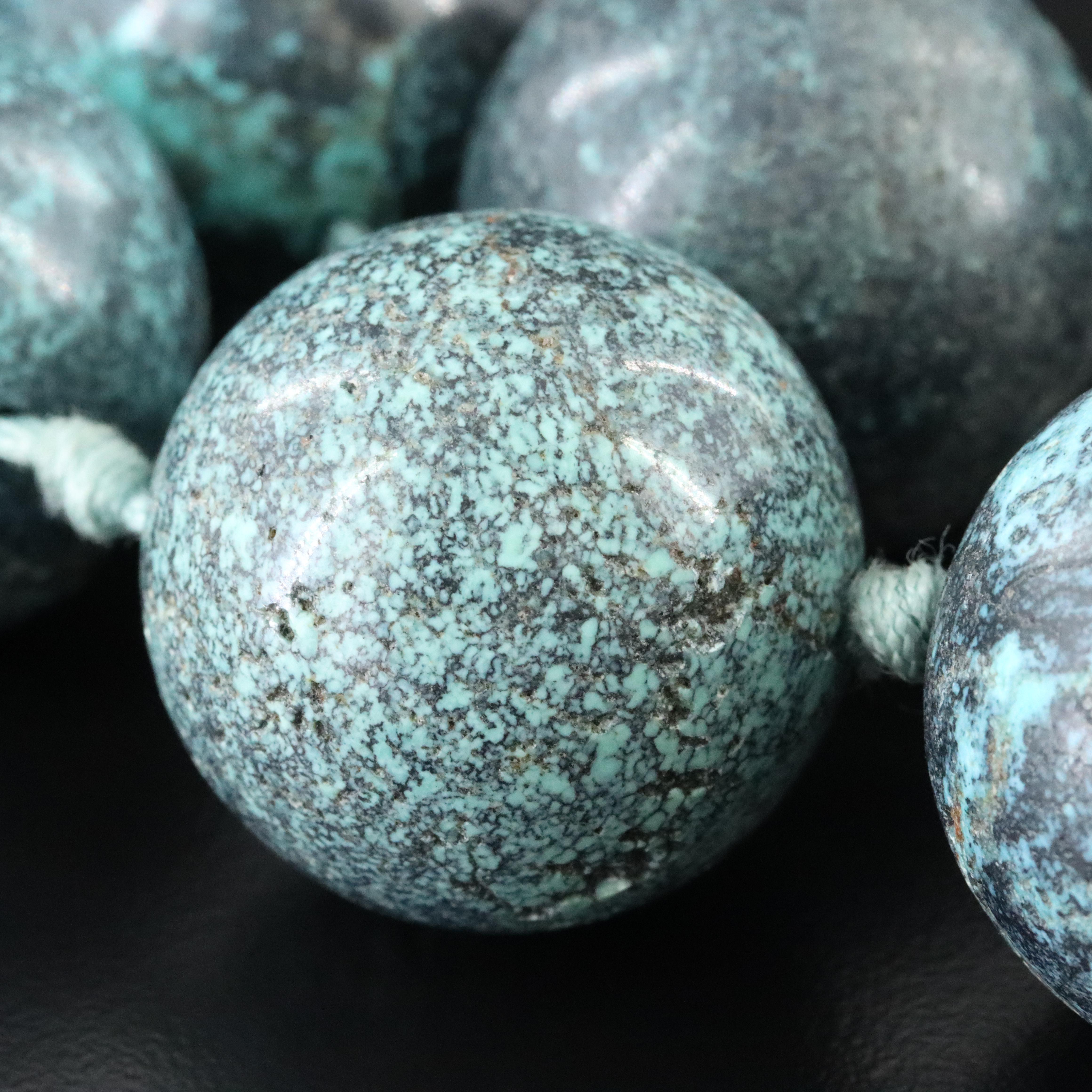 Graduated Large Turquoise Bead Necklace