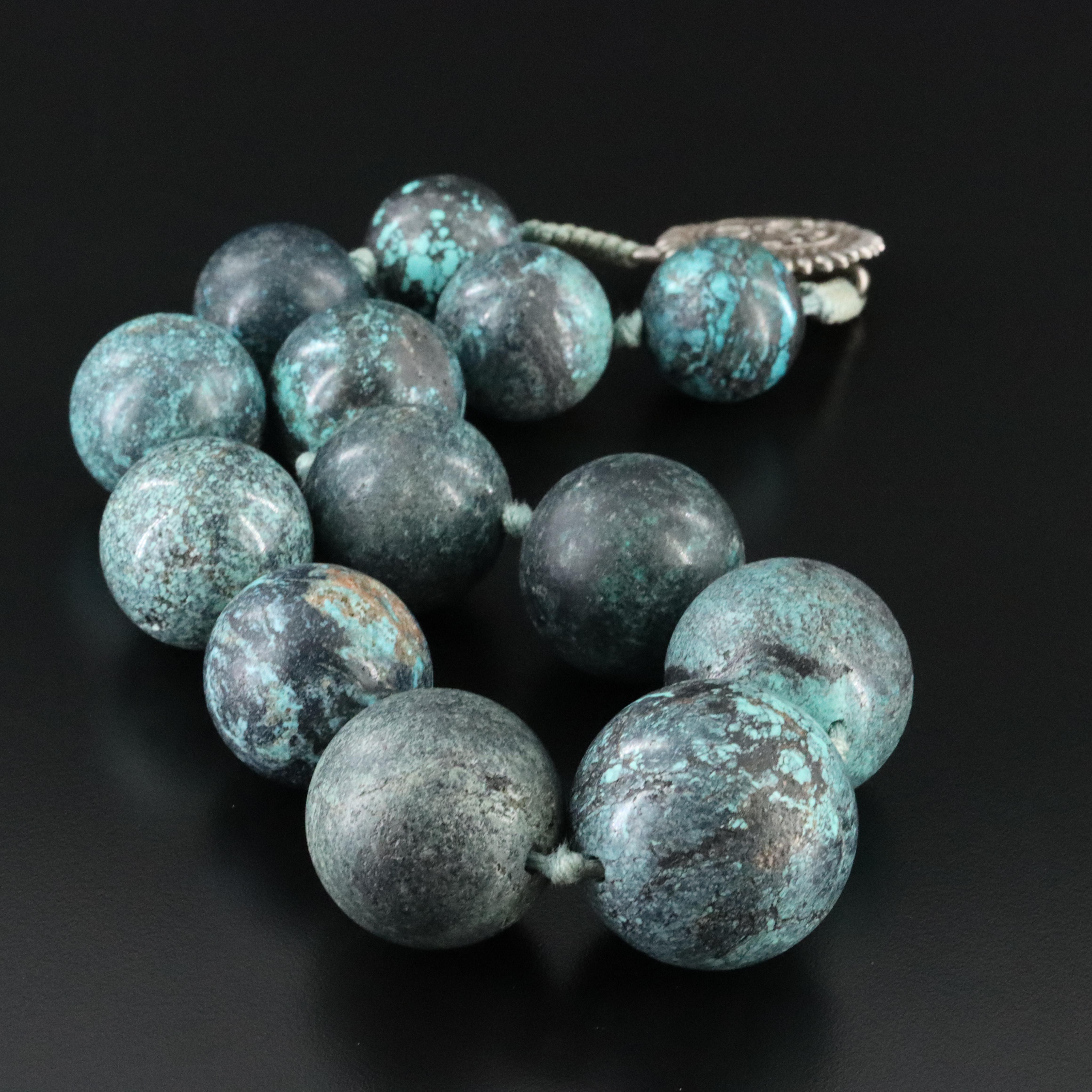 Graduated Large Turquoise Bead Necklace