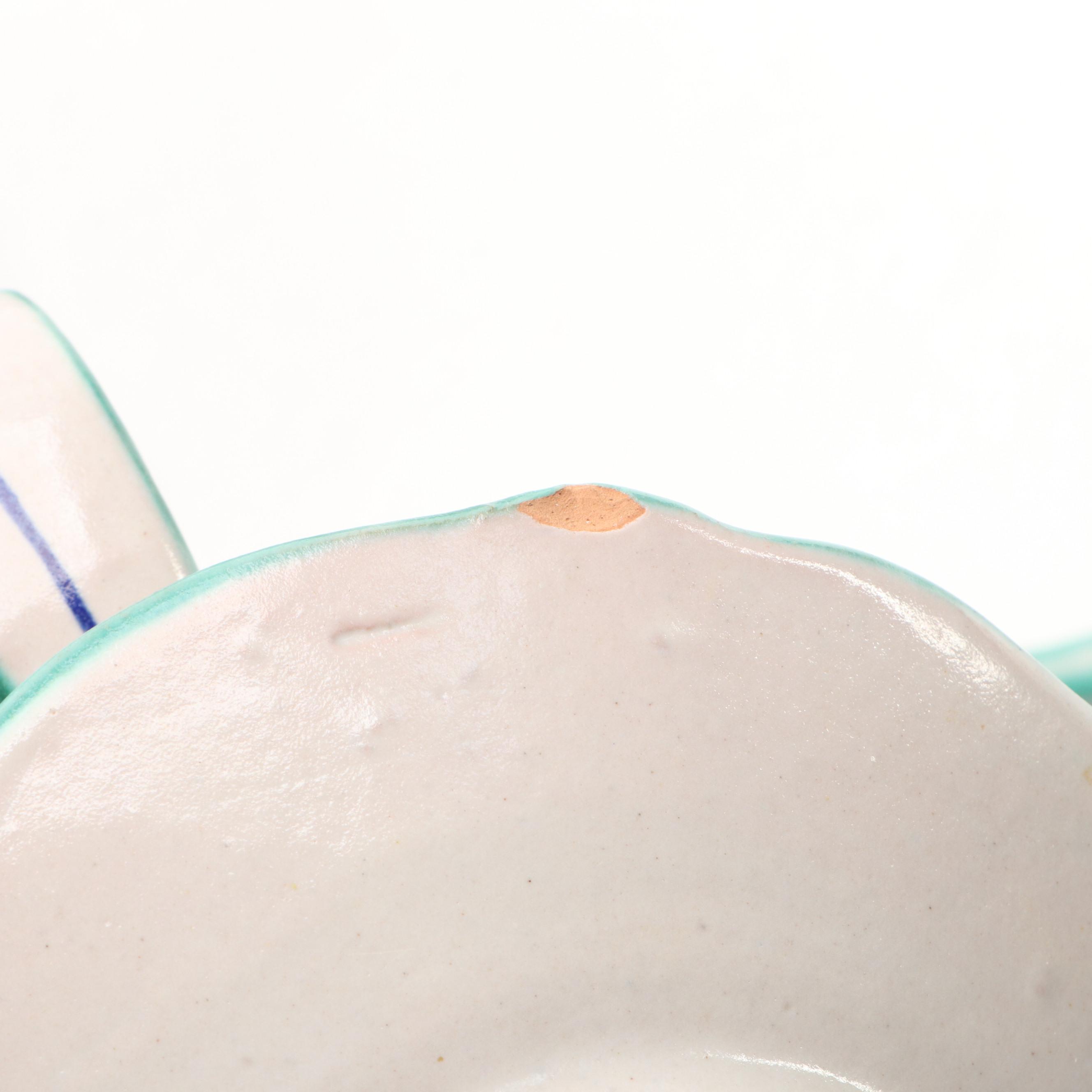 Vietri Italian Hand-Painted Ceramic Plates and Oval Serving Plate, Early 20th C.