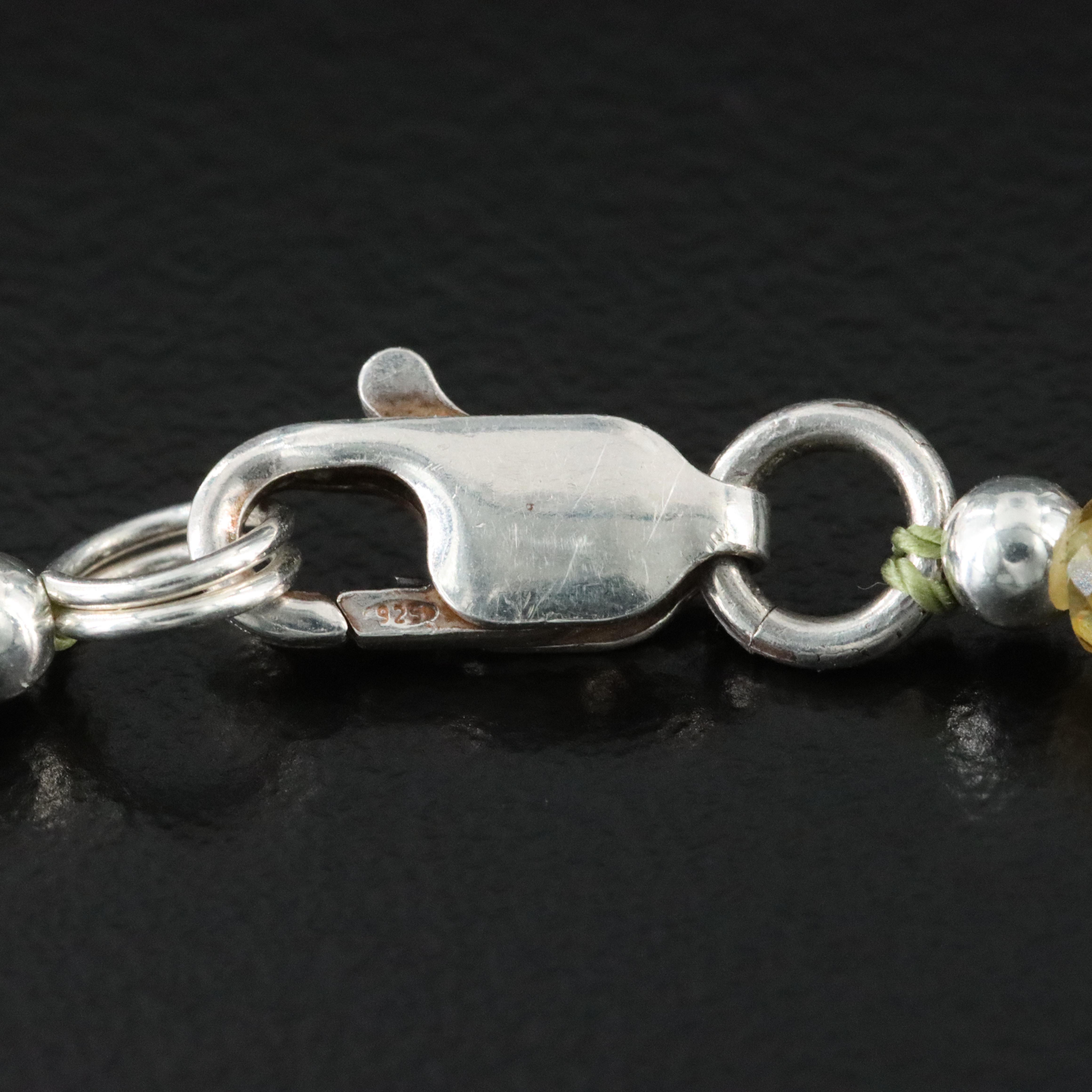 Sapphire, Ruby, and Emerald Necklace with Sterling Clasp