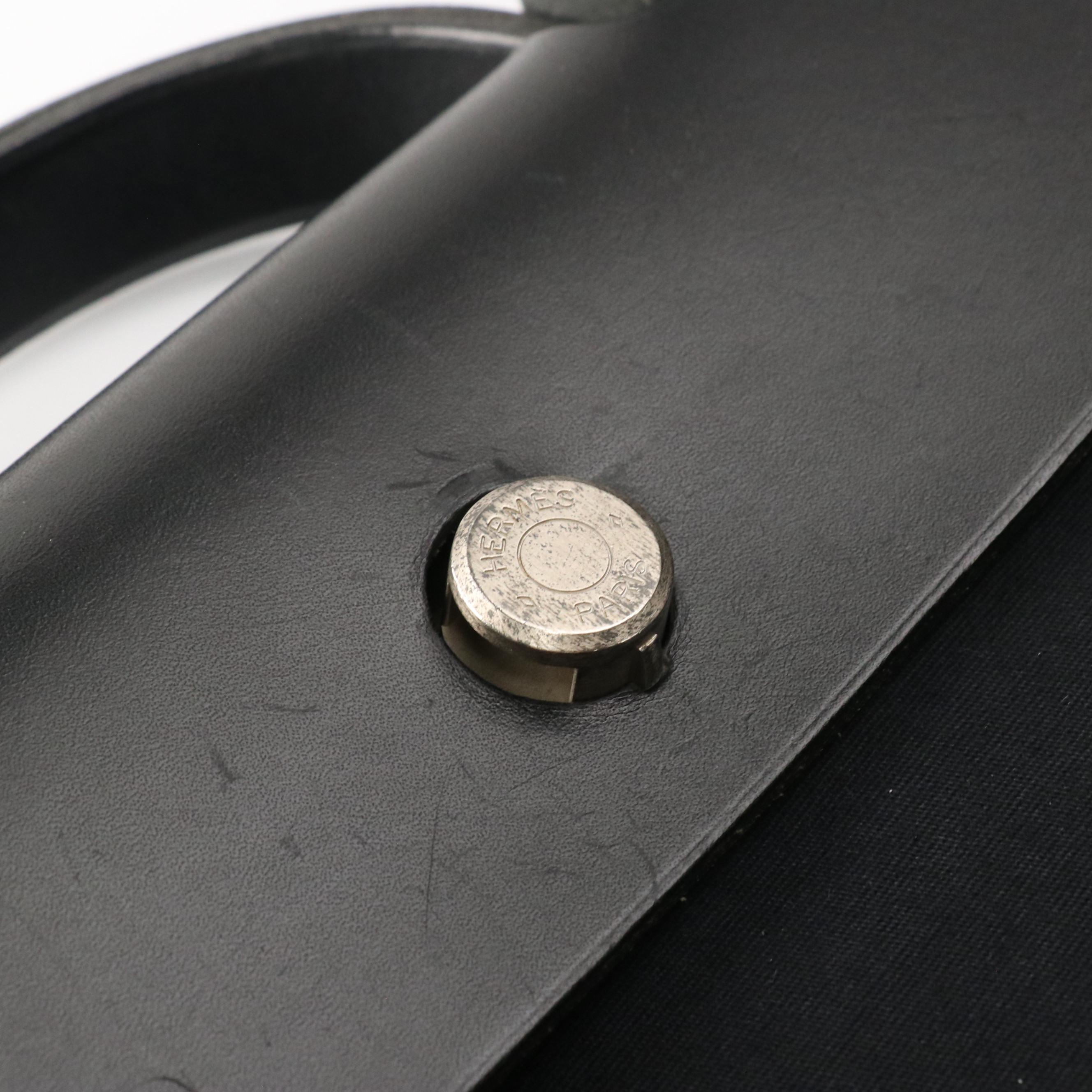 Hermès 39cm Herbag 2-in-1 Bag in Black Officier Canvas and Vache Hunter Leather