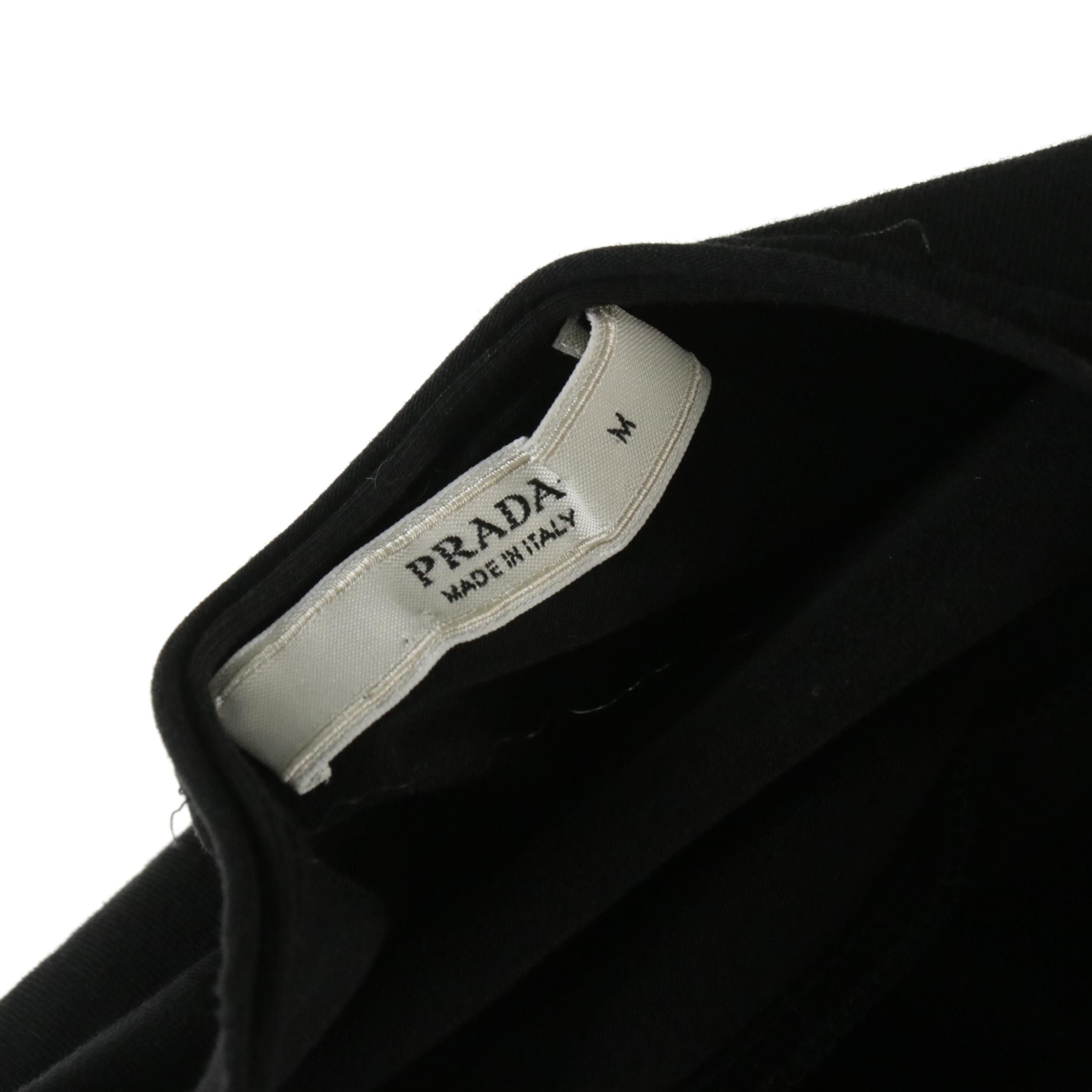 Prada Black Cotton Blend Sleeveless Tops