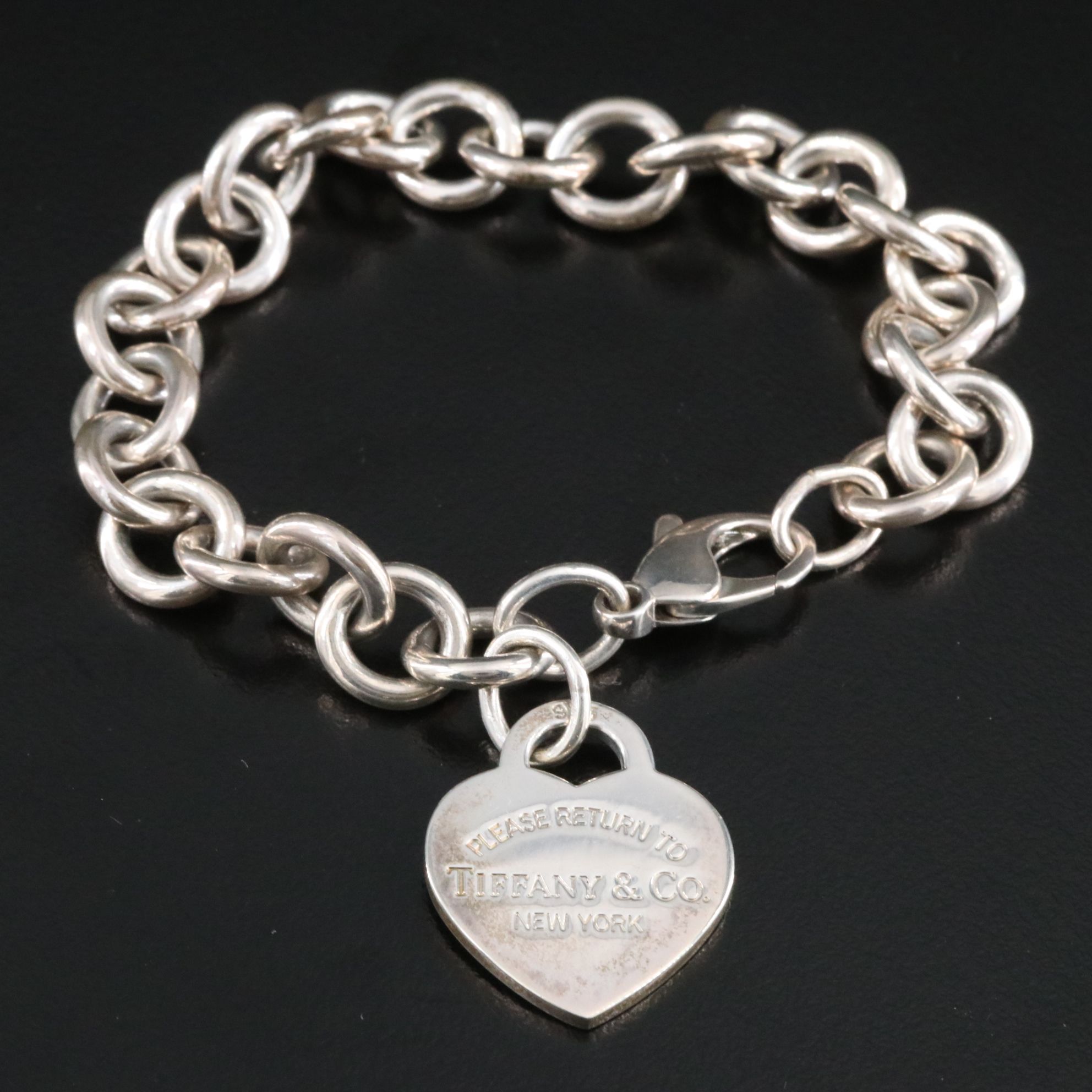 Tiffany & Co. Return to Tiffany Sterling Heart Tag Charm Bracelet