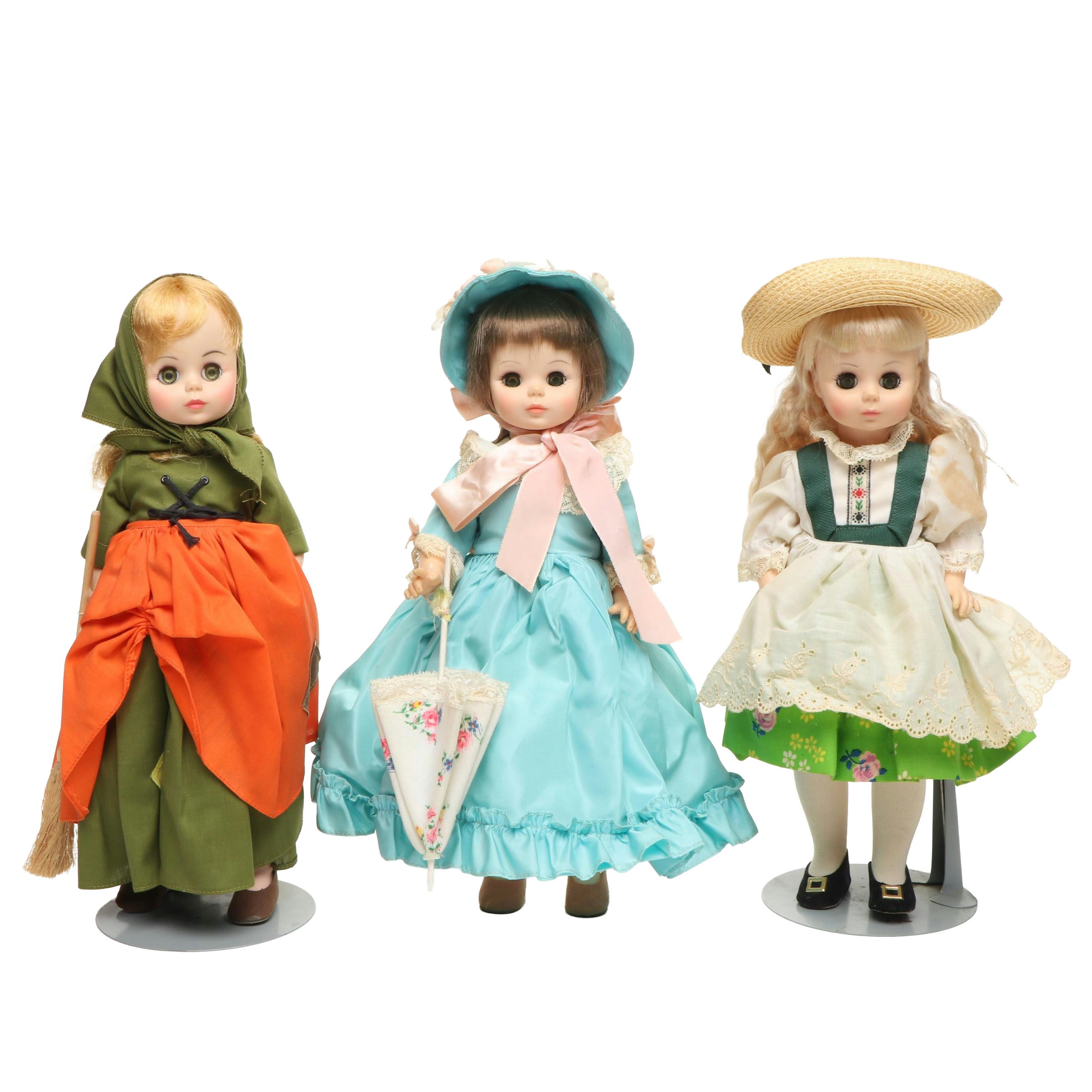 Vintage Madame Alexander "Lucinda," "Cinderella," and "Heidi" Dolls