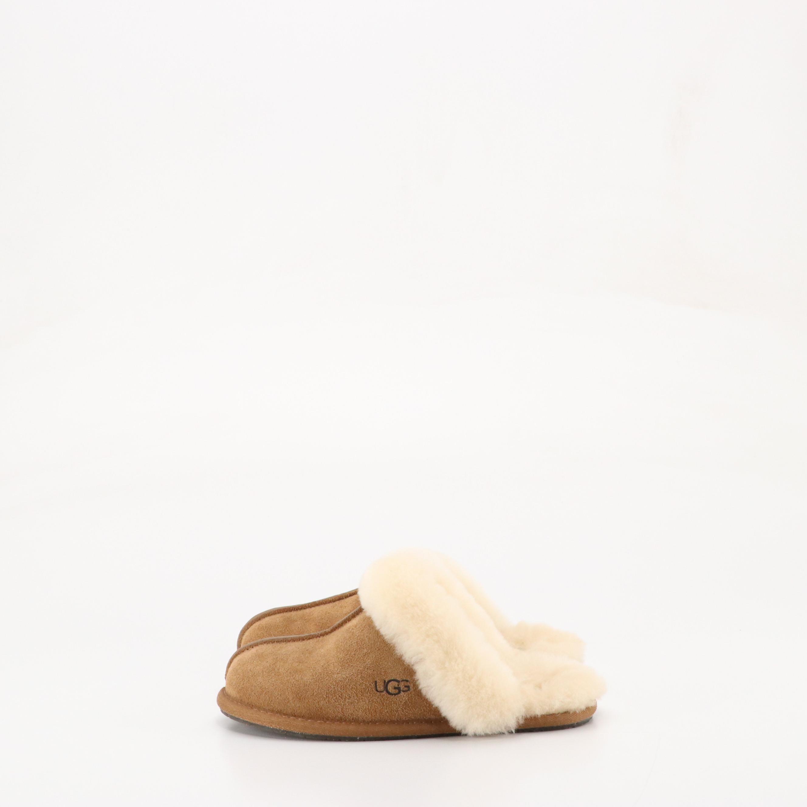 UGG Scuffette II House Slippers in Chestnut Suede and Sheepskin