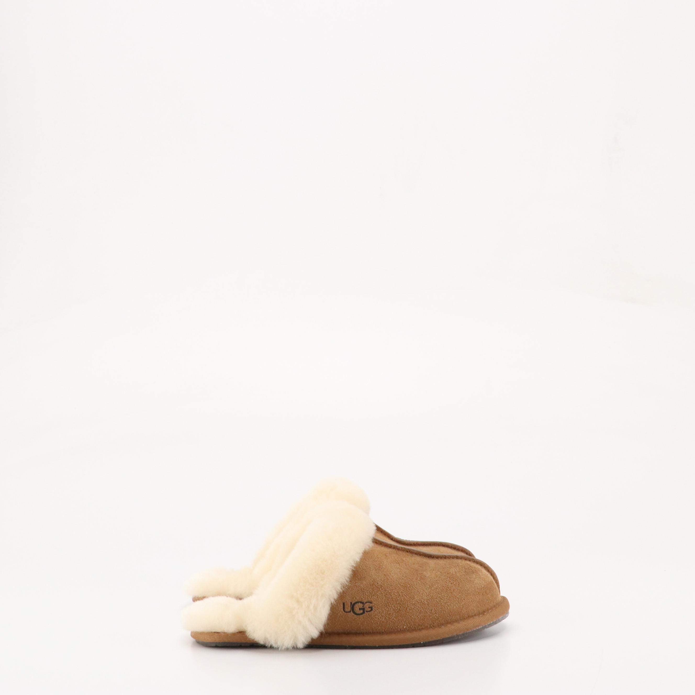 UGG Scuffette II House Slippers in Chestnut Suede and Sheepskin