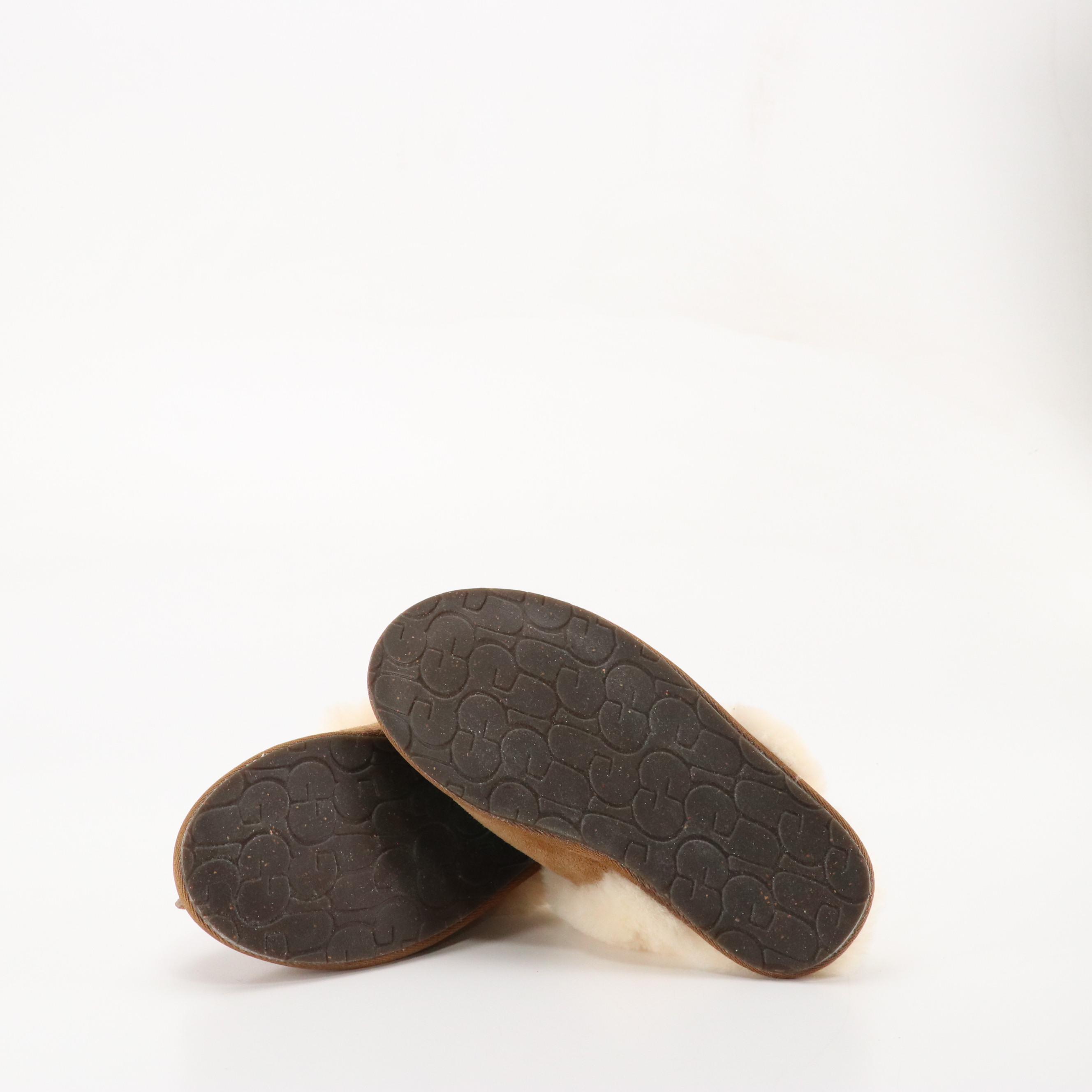 UGG Scuffette II House Slippers in Chestnut Suede and Sheepskin