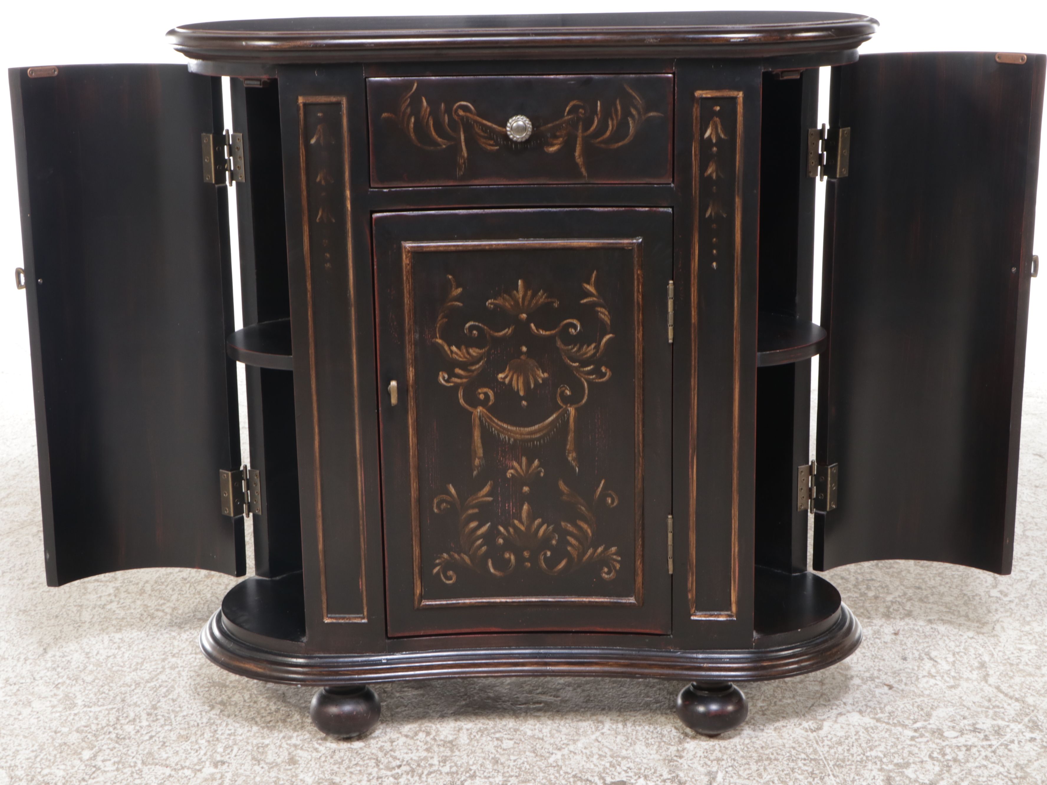 Hooker Furniture Kidney Shaped "Seven Seas" Cabinet