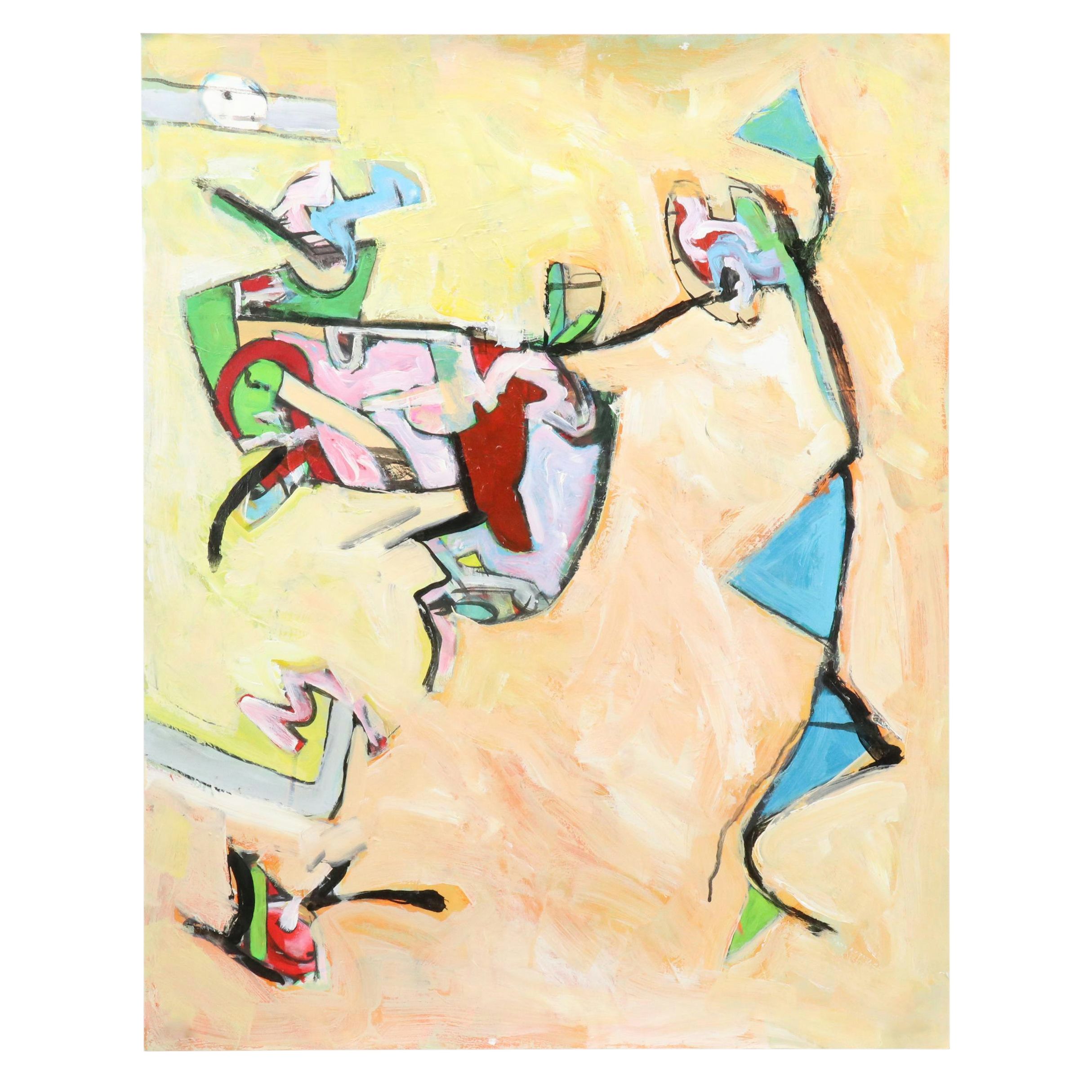 James L. Bruch Abstract Oil Painting, Late 20th Century