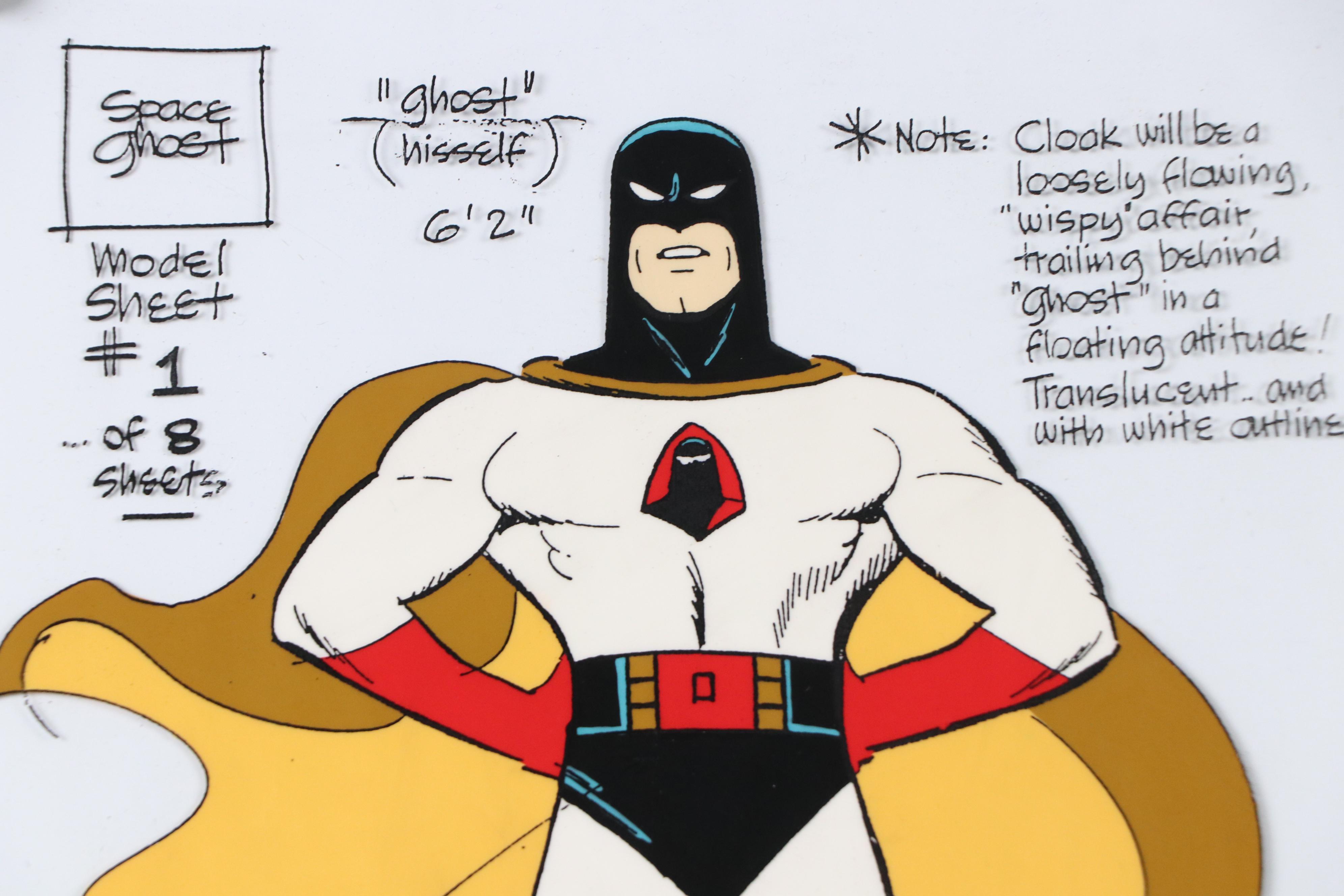 Hand-Painted Animation Cels Including Space Ghost Model, Late 20th C.