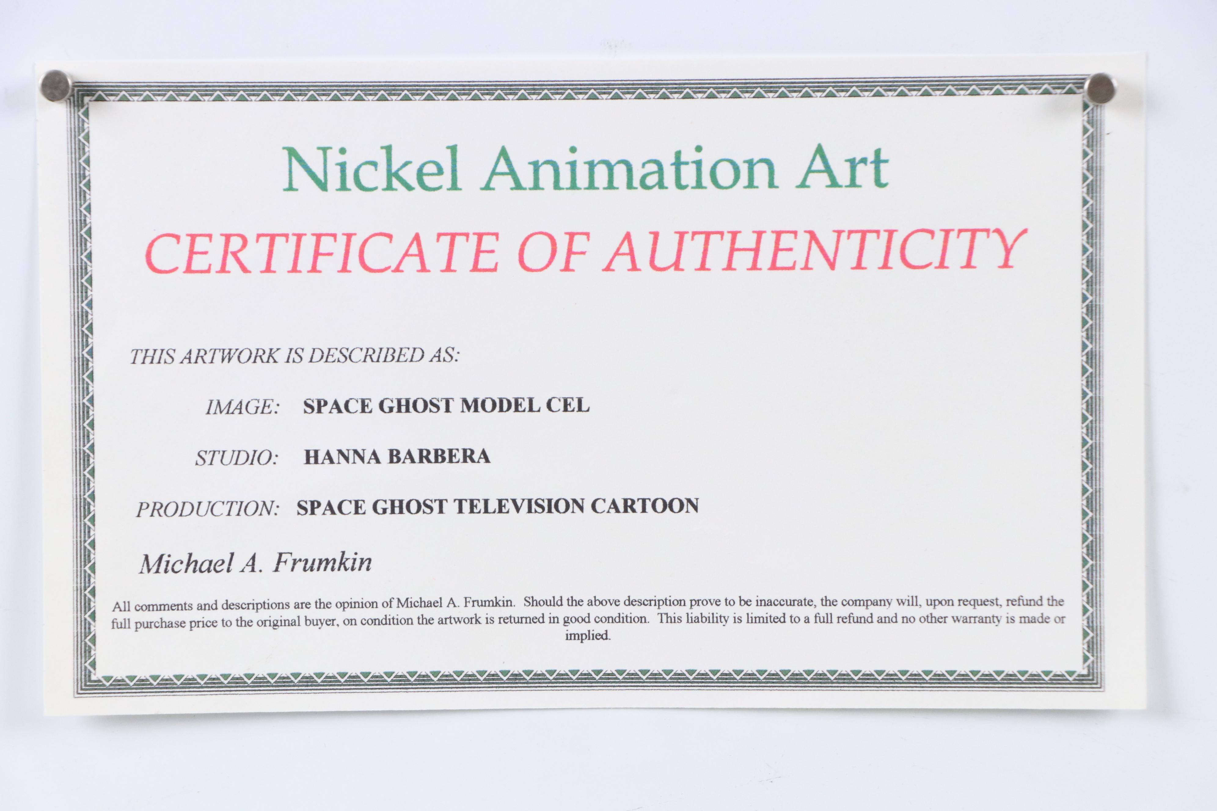 Hand-Painted Animation Cels Including Space Ghost Model, Late 20th C.