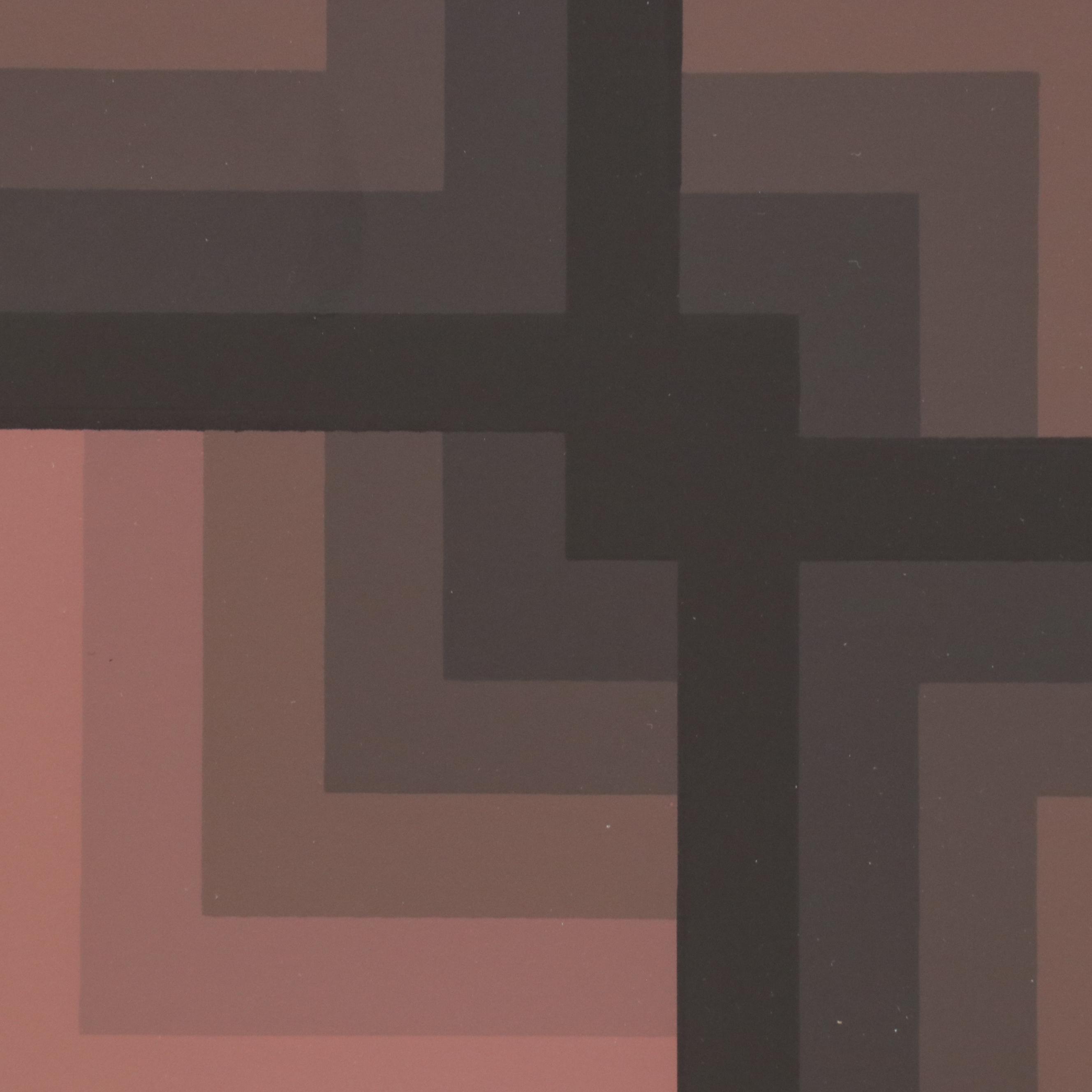 Jürgen Peters Op Art Serigraph "Window Motif," 1982