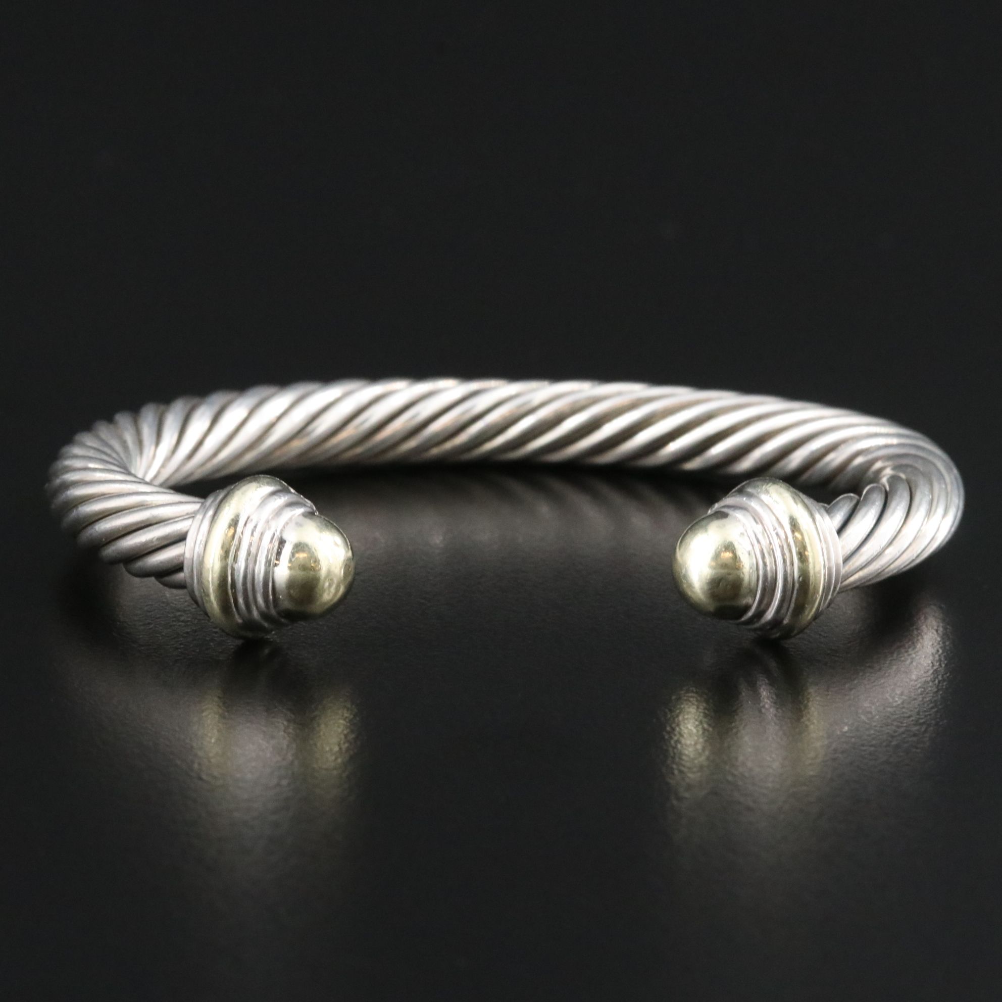 David Yurman Sterling and 14K Classic Cable Cuff