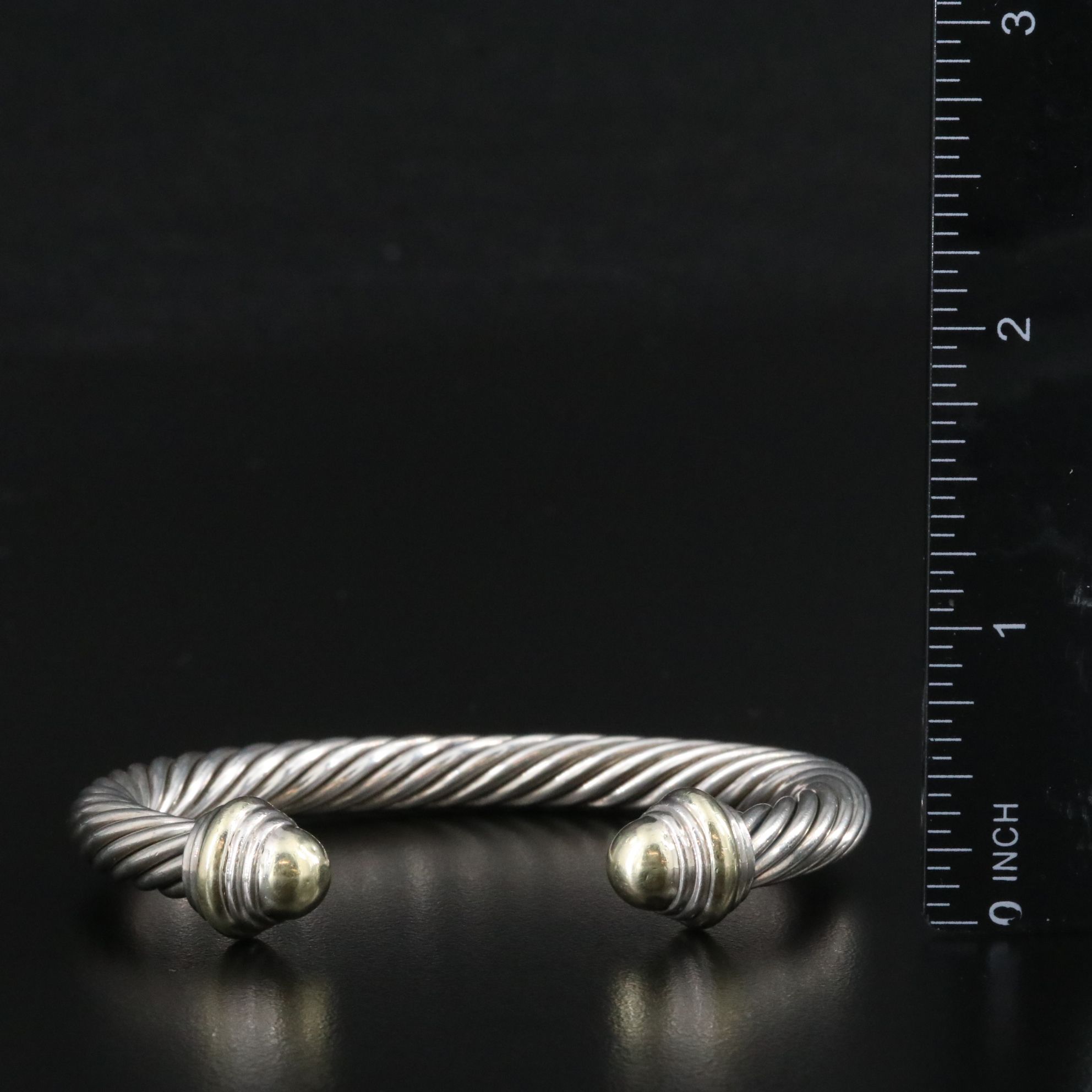 David Yurman Sterling and 14K Classic Cable Cuff
