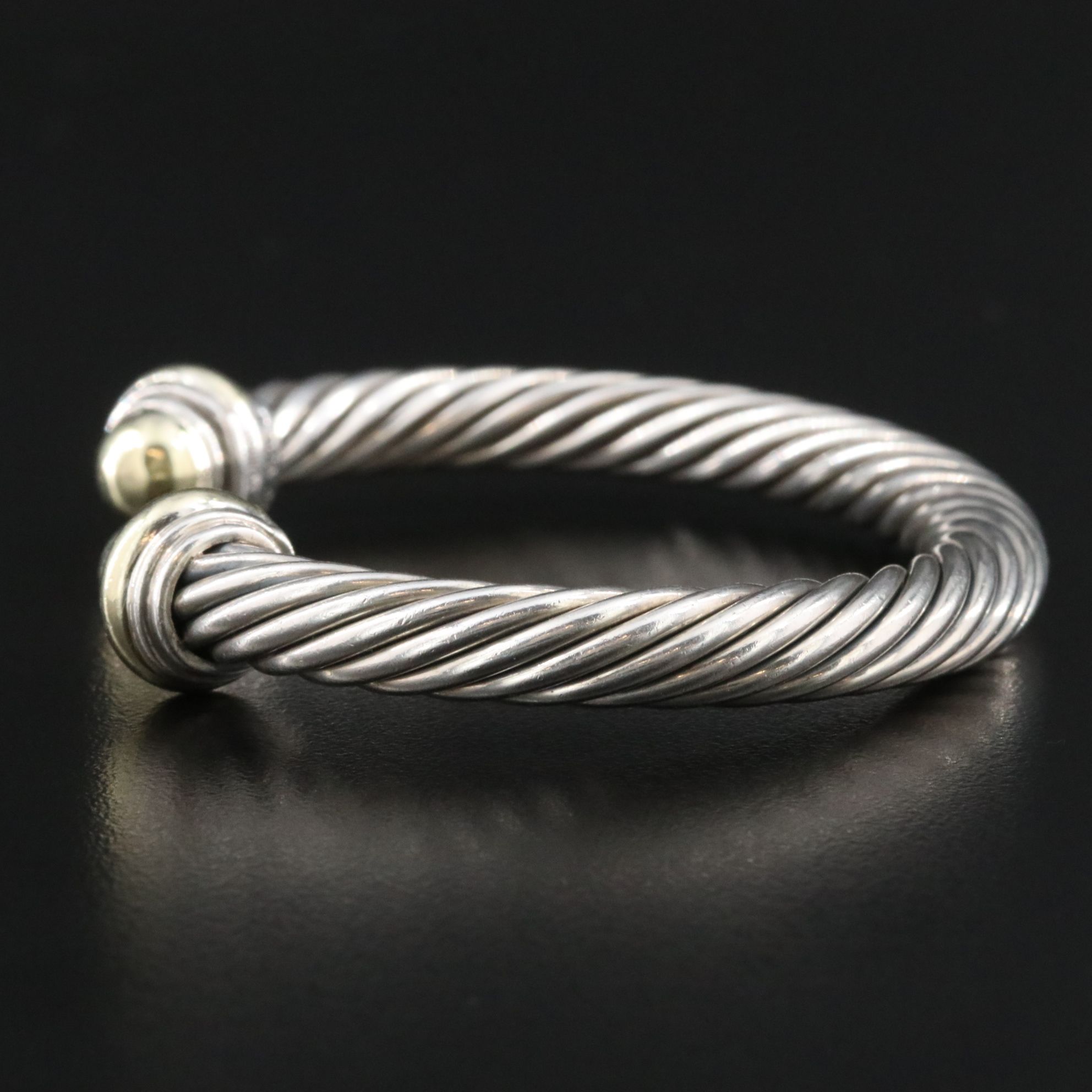 David Yurman Sterling and 14K Classic Cable Cuff