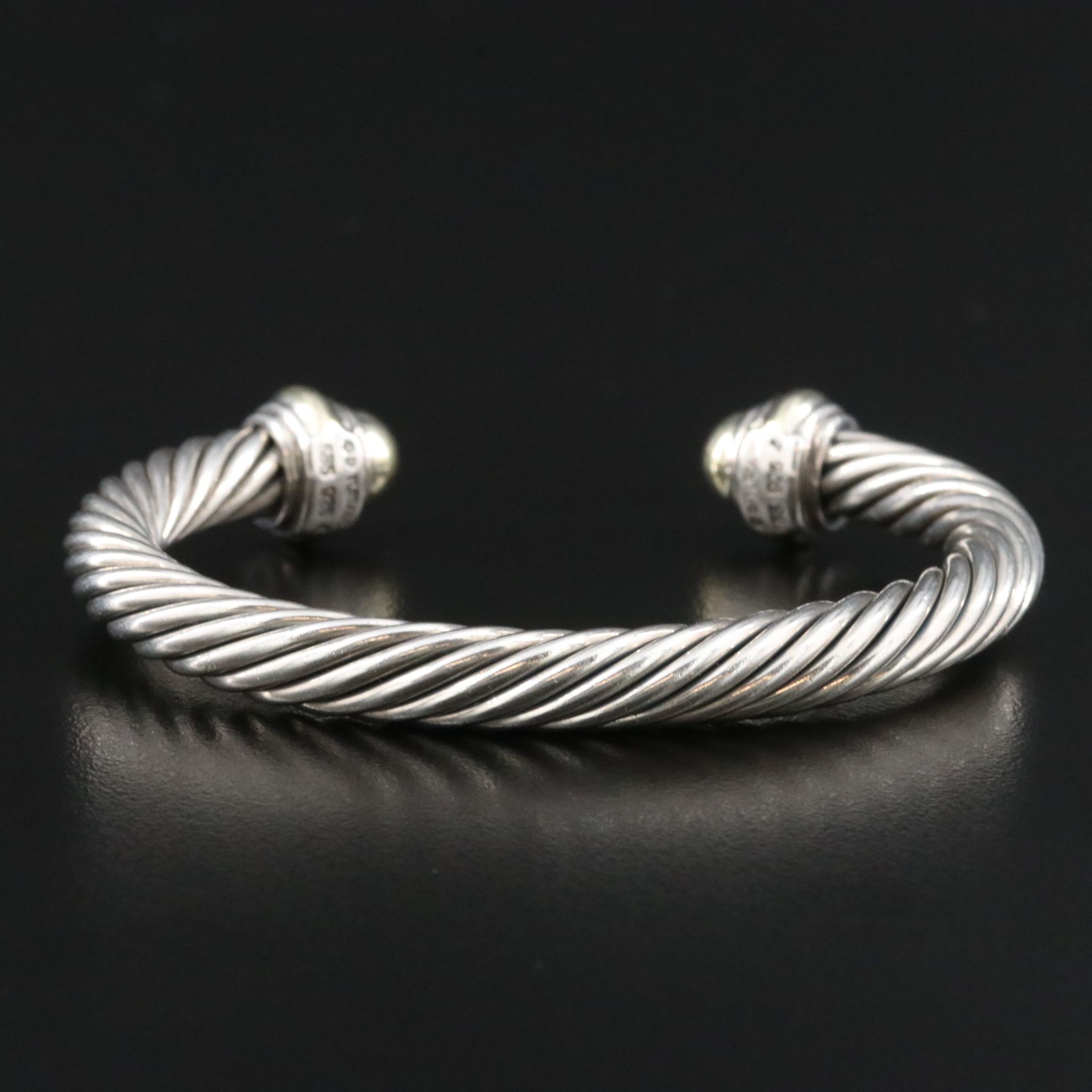 David Yurman Sterling and 14K Classic Cable Cuff