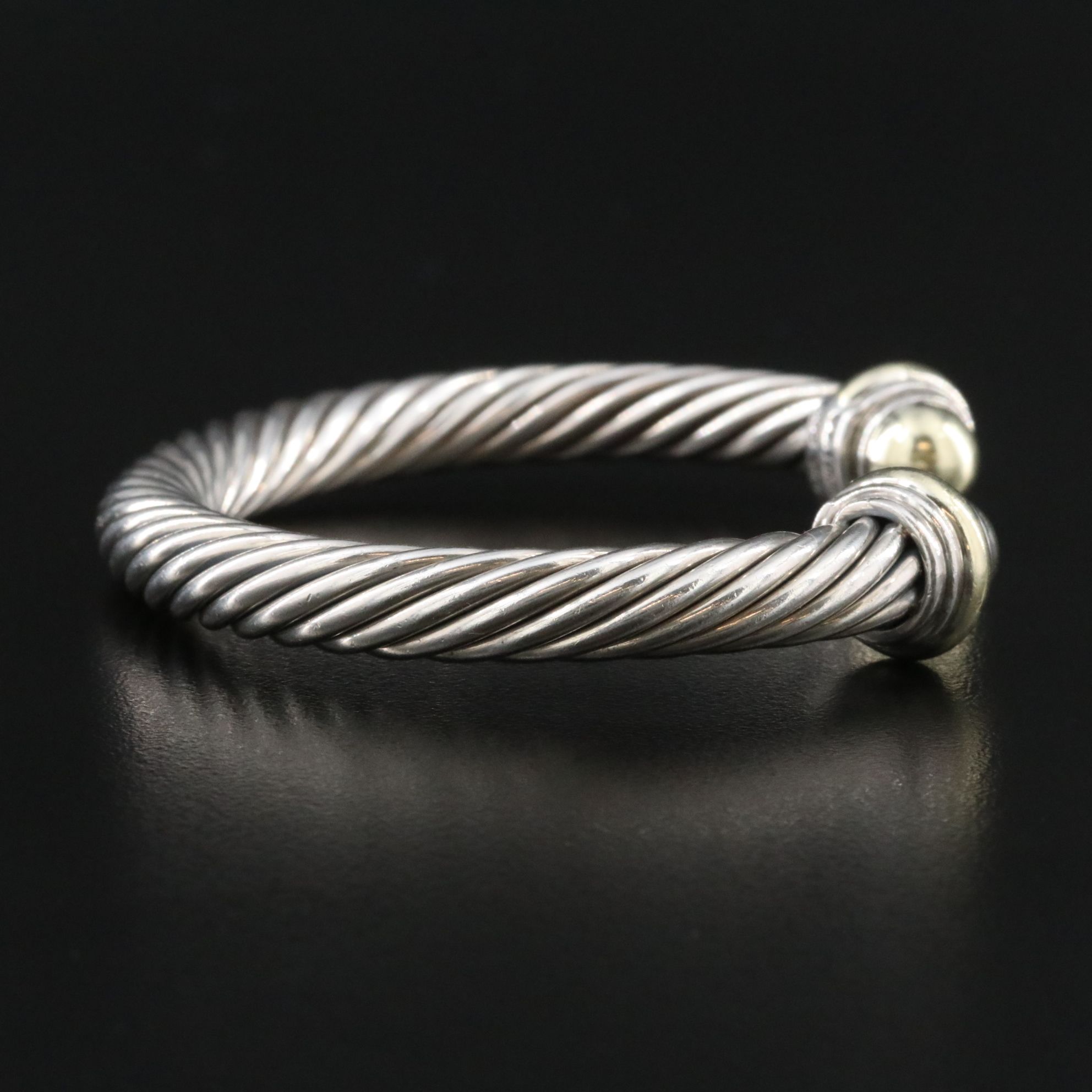 David Yurman Sterling and 14K Classic Cable Cuff