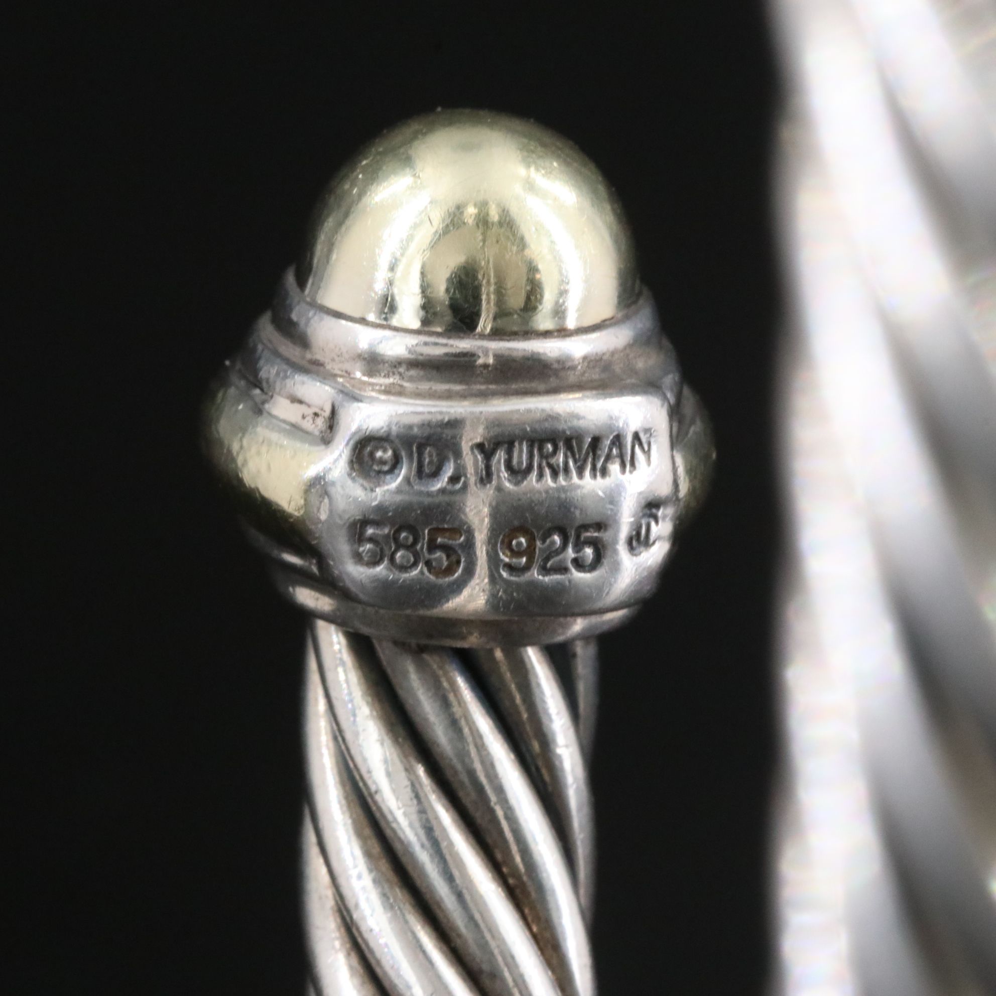 David Yurman Sterling and 14K Classic Cable Cuff