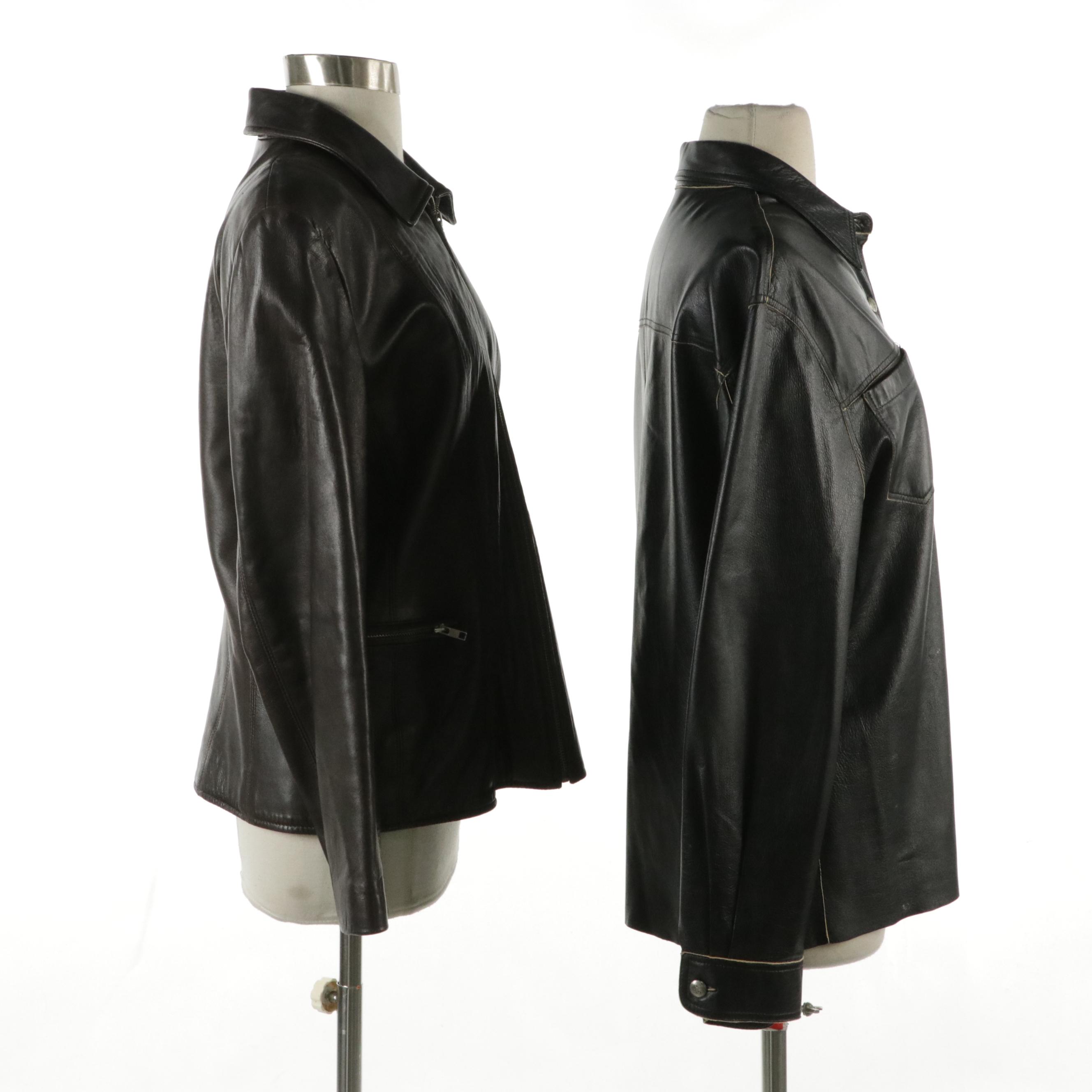 Ann Taylor Zipper-Front Leather Jacket, Other Leather Shirt Jacket