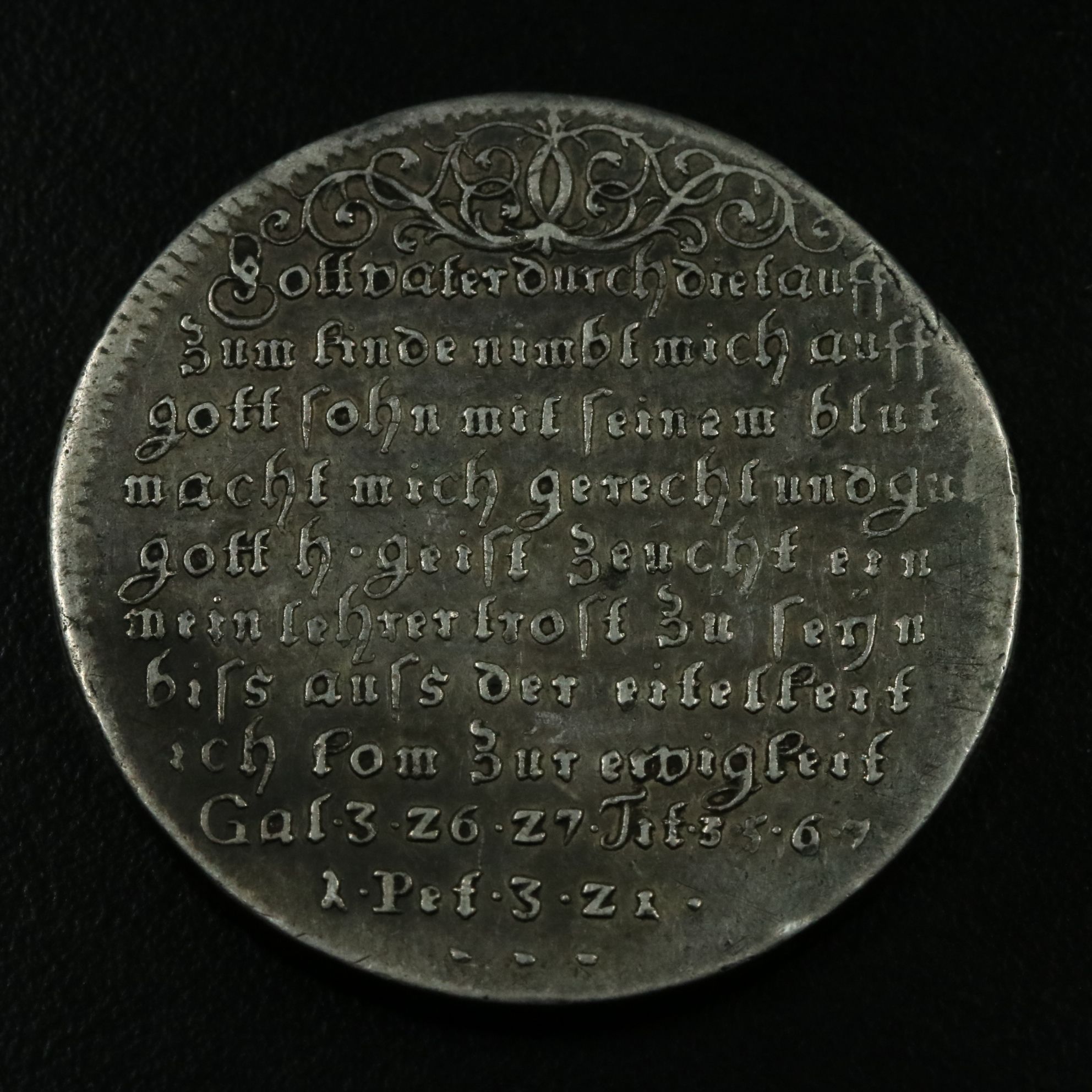 Undated German Baptismal Silver Medal