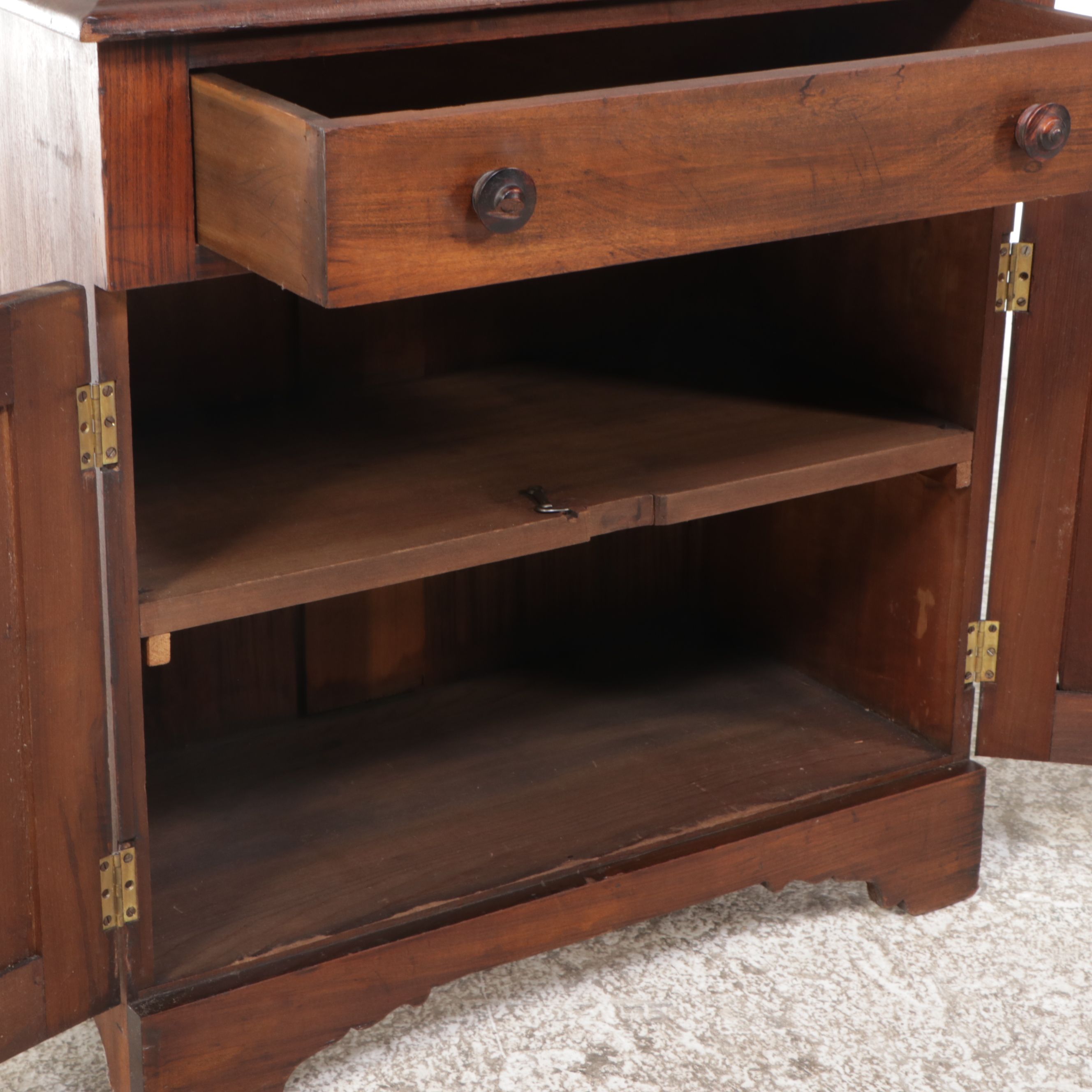 American Primitive Style Walnut Washstand