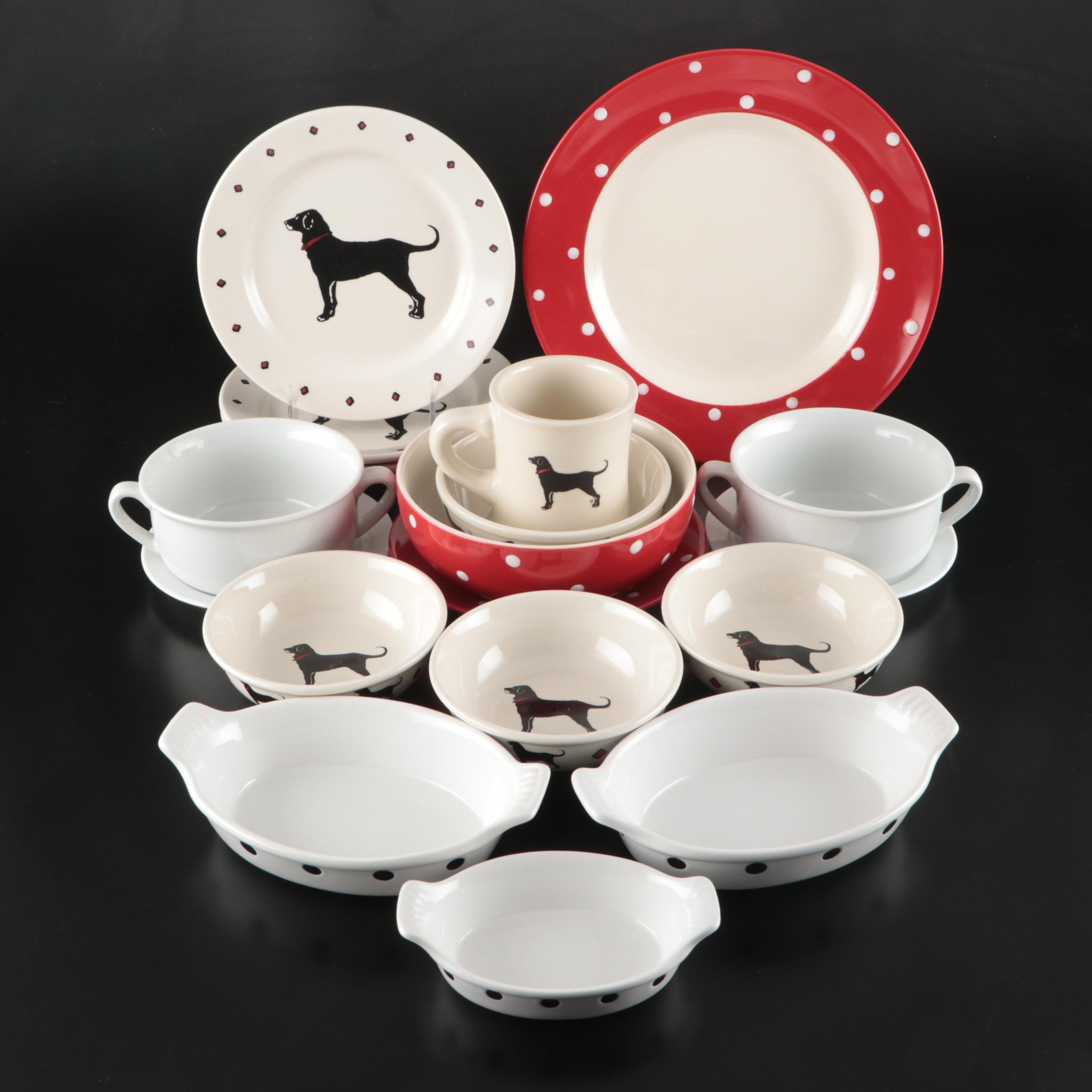 Homer Laughlin "Black Dog" with Spode and More Dinnerware