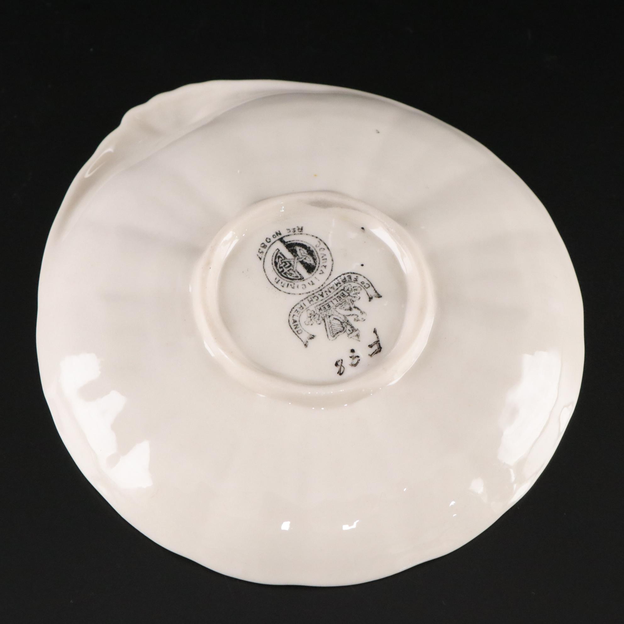 Belleek Porcelain "Tridacna Yellow" Coffee Pot and Tableware