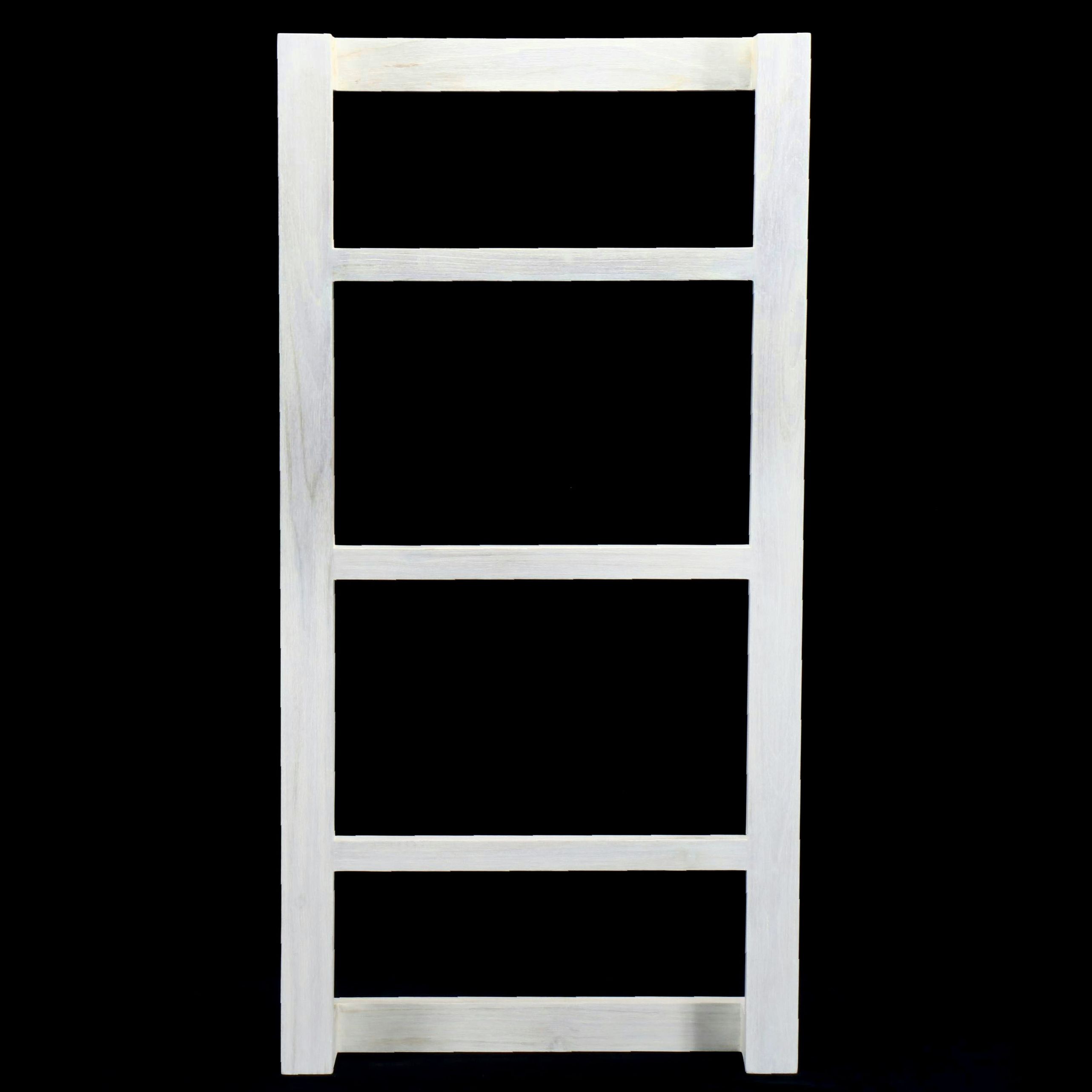 Contemporary White-Washed Teak Hanging Towel Rack