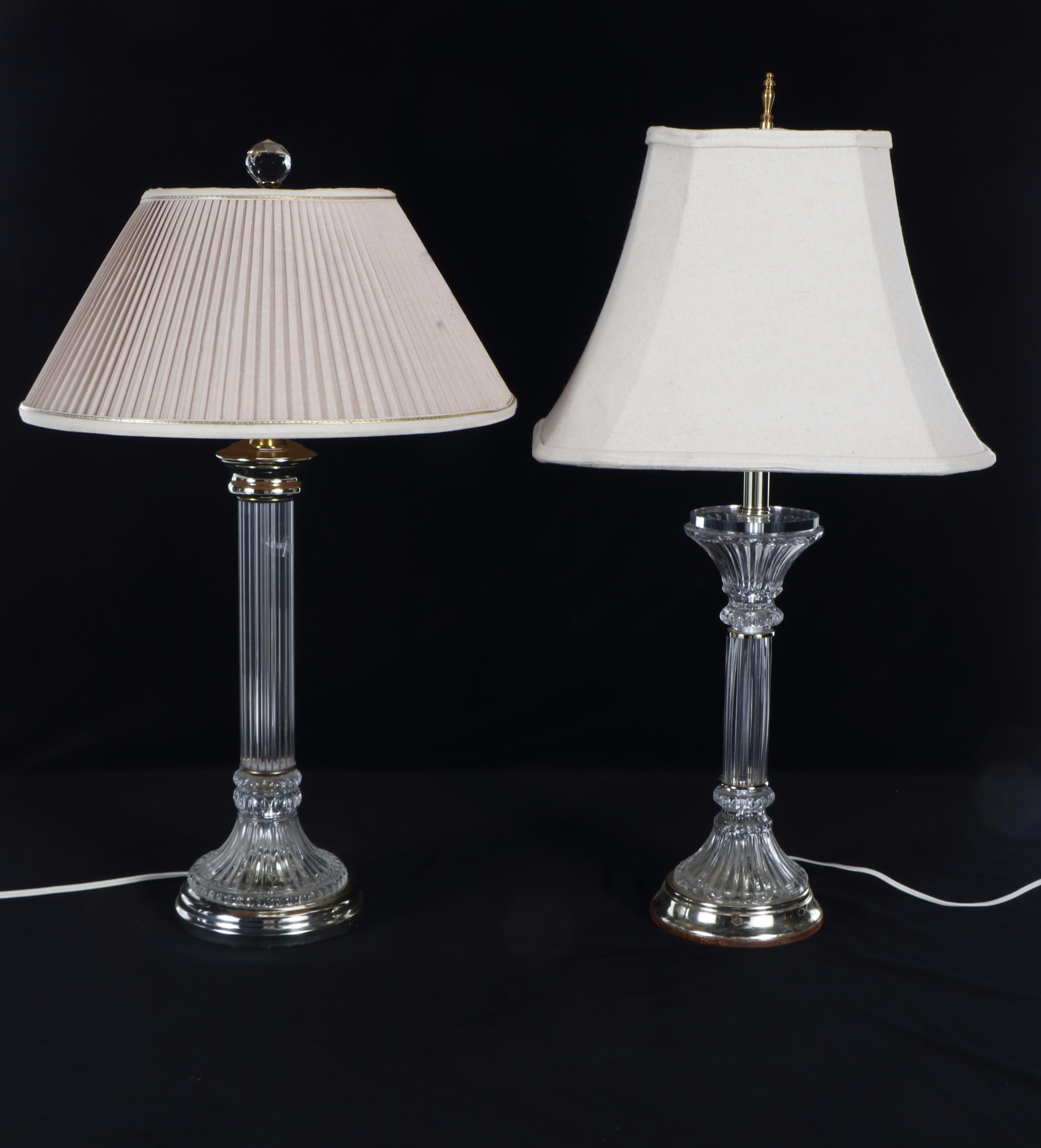 Glass Column Table Lamps, Column Candle Holder, and Glass Bird Bowl