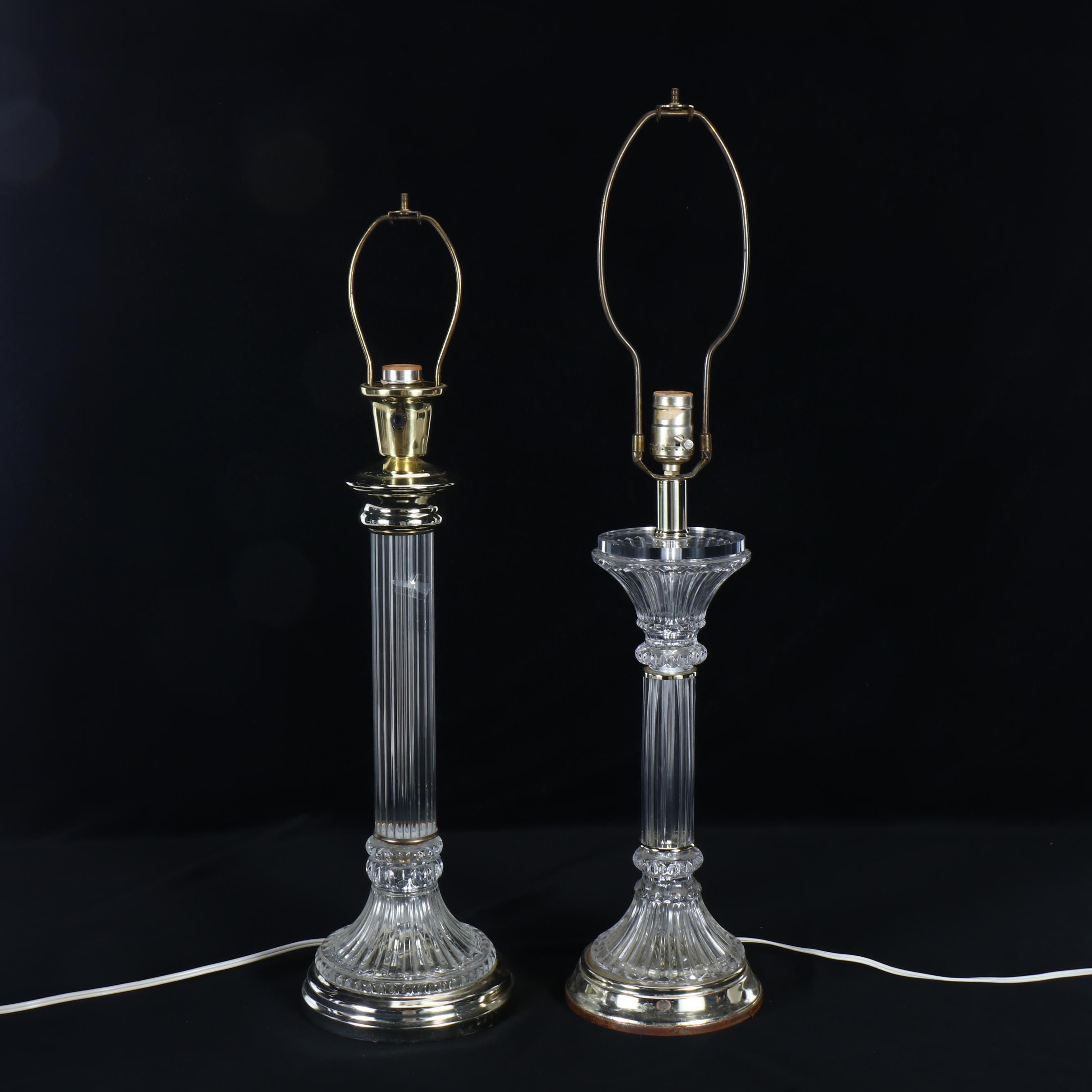 Glass Column Table Lamps, Column Candle Holder, and Glass Bird Bowl
