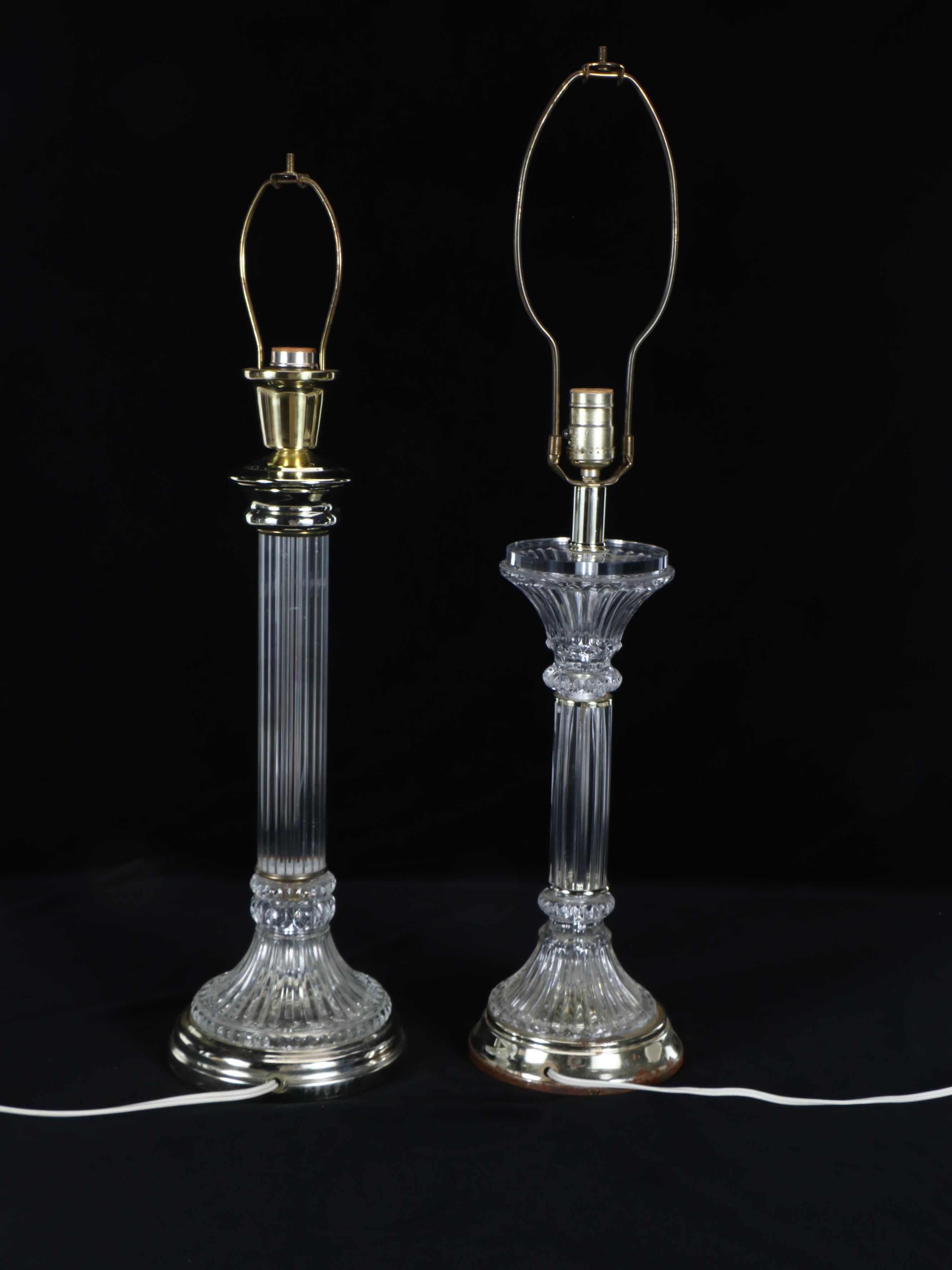 Glass Column Table Lamps, Column Candle Holder, and Glass Bird Bowl