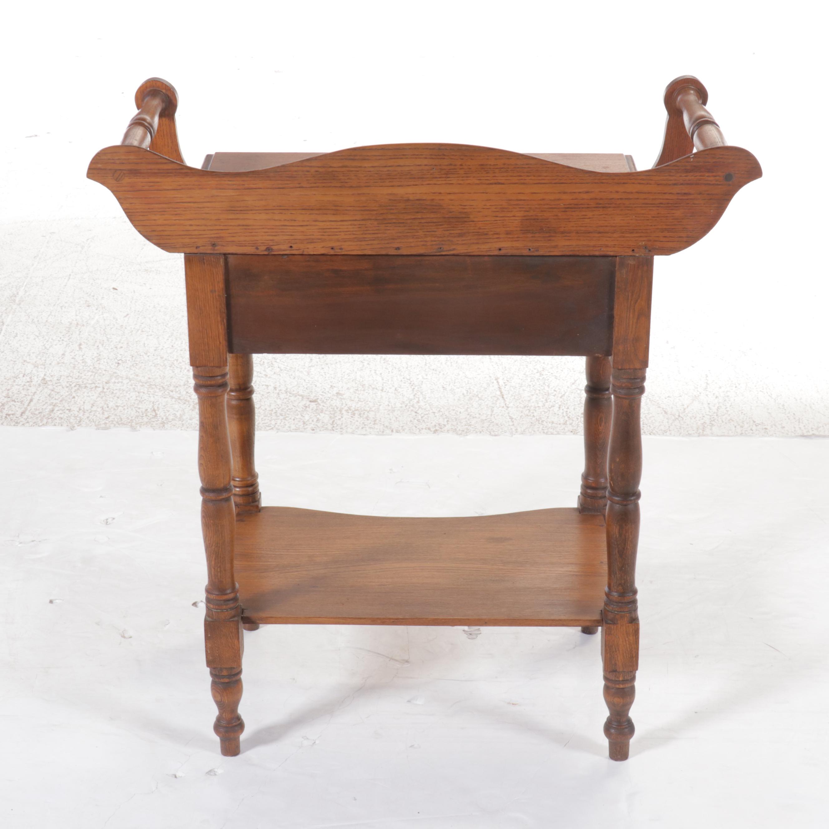 Single-Drawer Oak Washstand