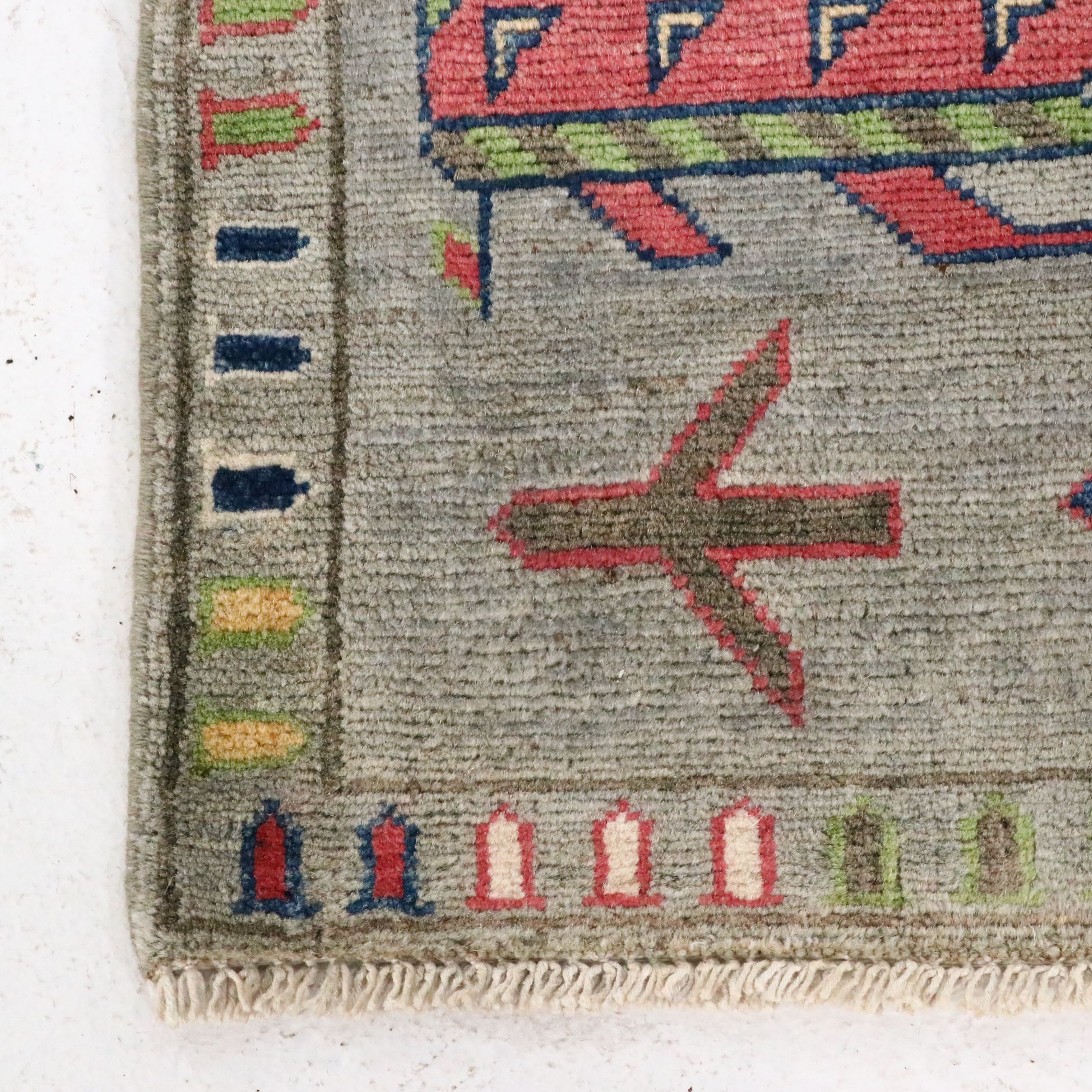 3' x 4'10 Hand-Knotted Afghan Pictorial War Accent Rug