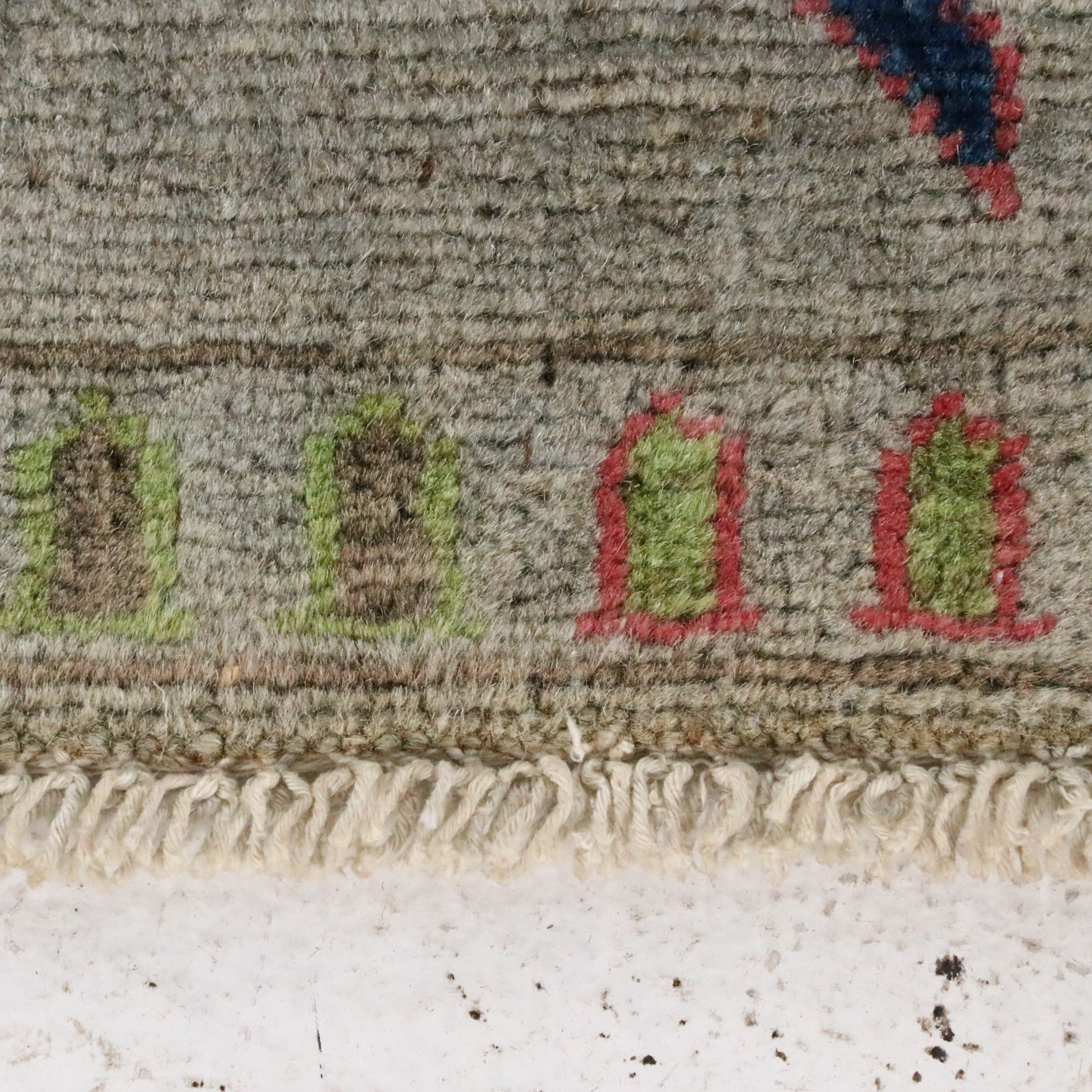 3' x 4'10 Hand-Knotted Afghan Pictorial War Accent Rug