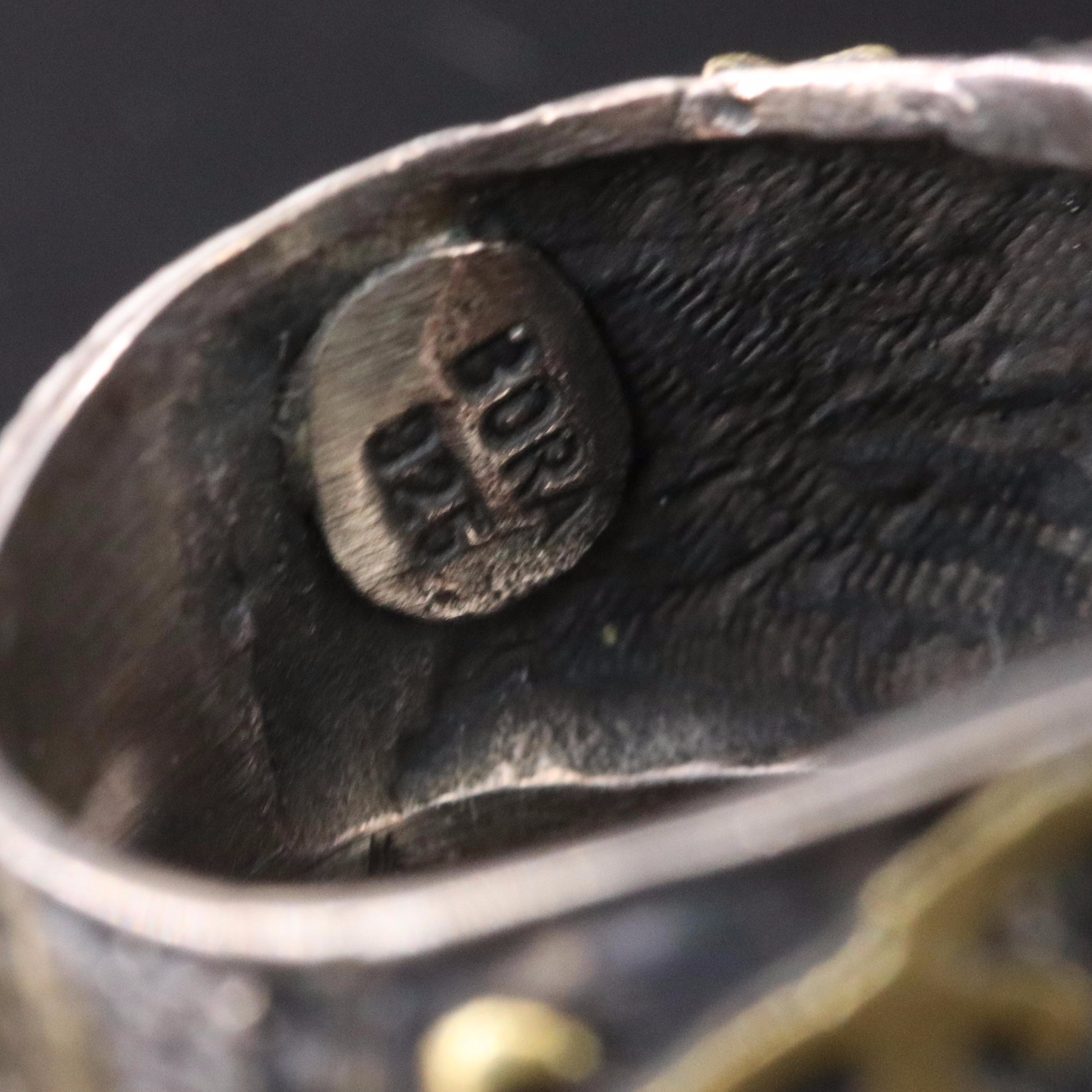 Sterling Glass Crystal and CZ Asymmetrical Ring