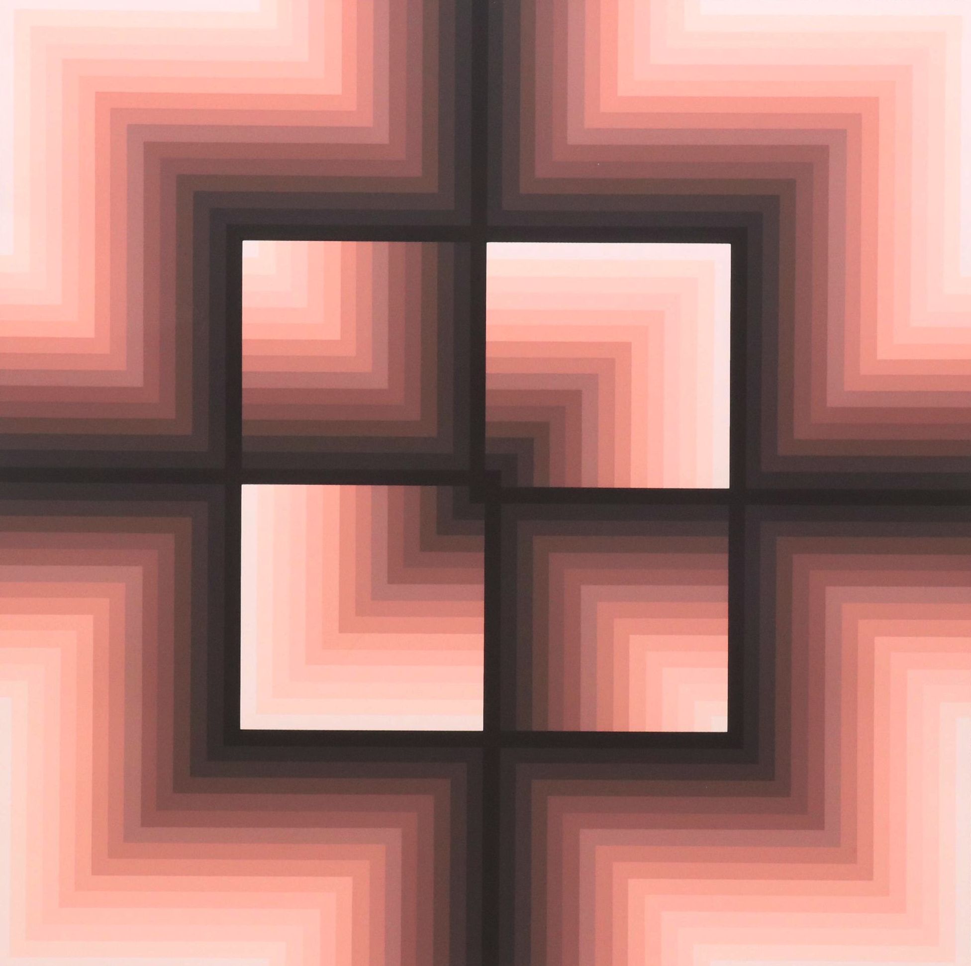 Jürgen Peters Op Art Serigraph "Window Motif," 1982