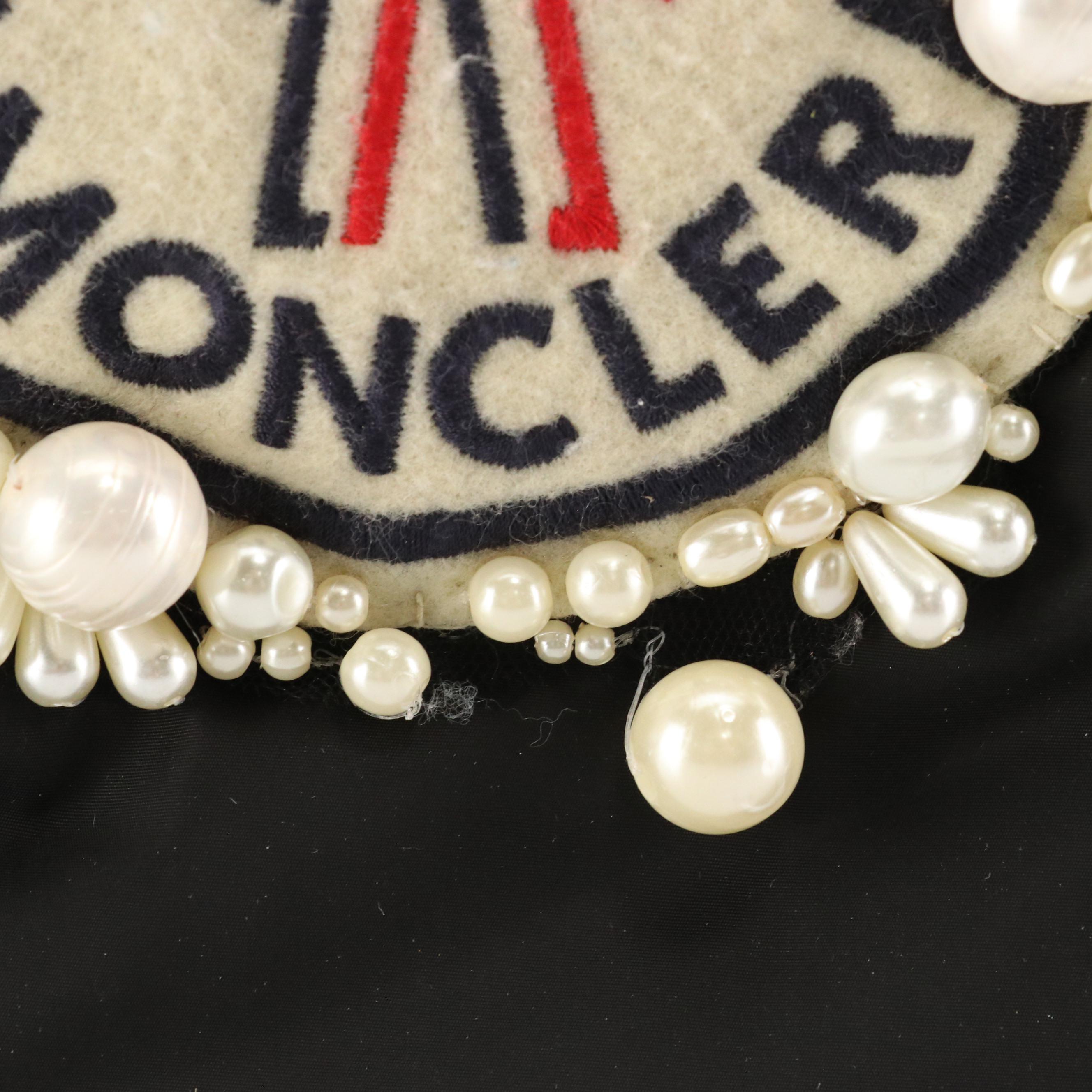 Moncler x Simone Rocha Embellished Crossbody Frame Bag in Black Nylon & Leather