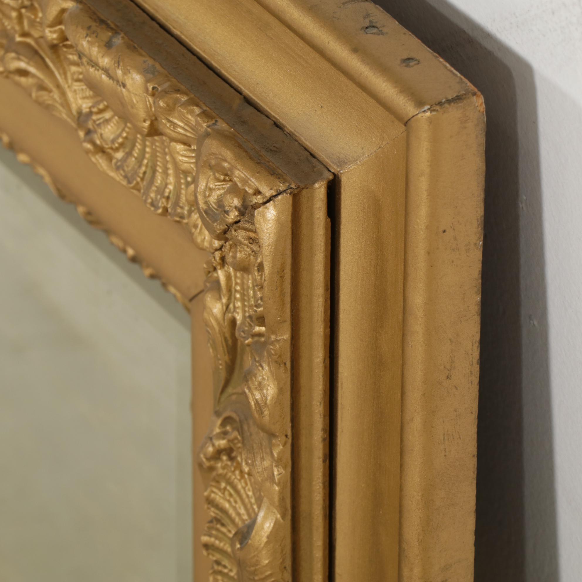 Rococo Style Gold-Toned Rectangular Wall Mirror