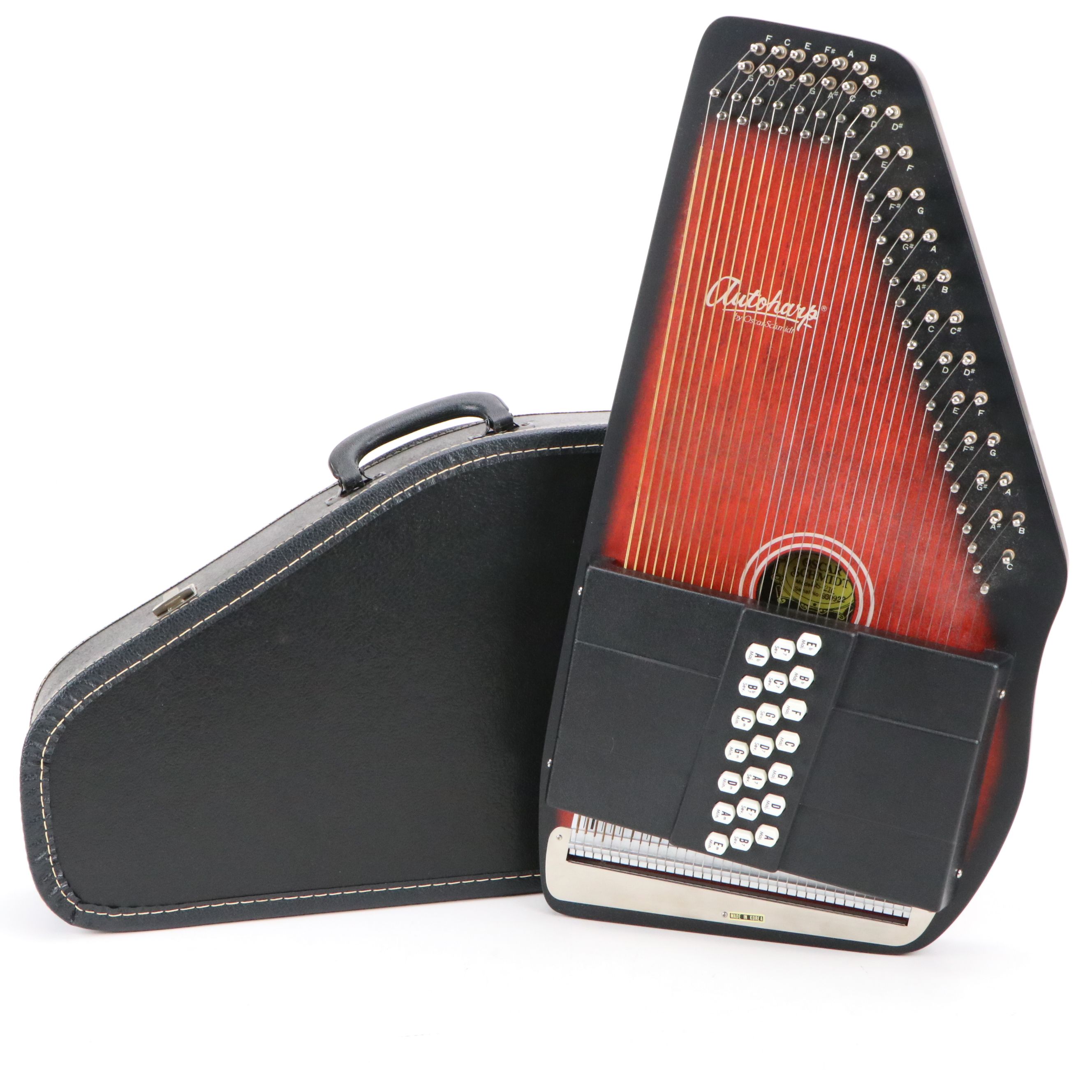 Oscar Schmidt Autoharp with Black Tolex Hard Case
